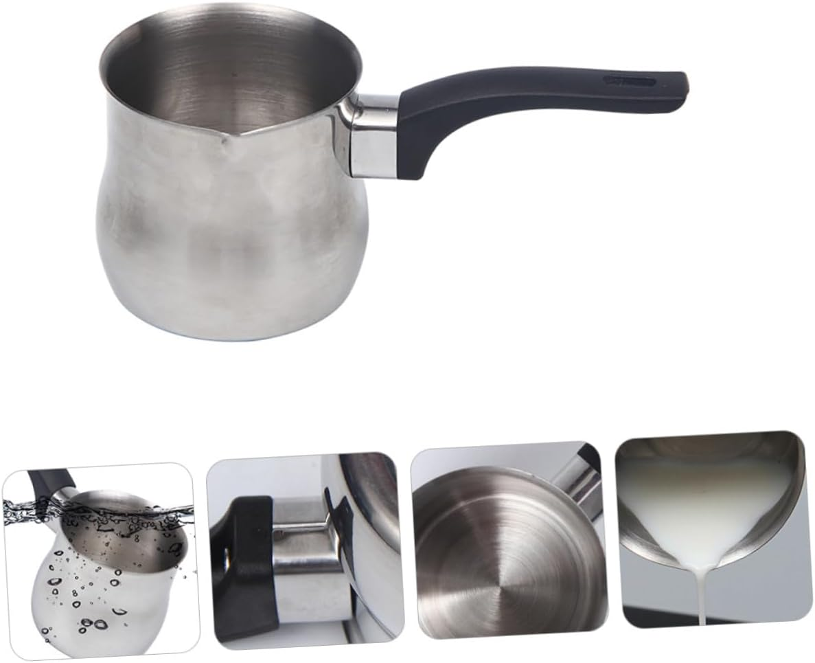 OHPHCALL Stainless Steel Milk Frother Jug with Ergonomic Handle Smooth Polished Espresso Pitcher Cup for Home Coffee Brewing image number 5