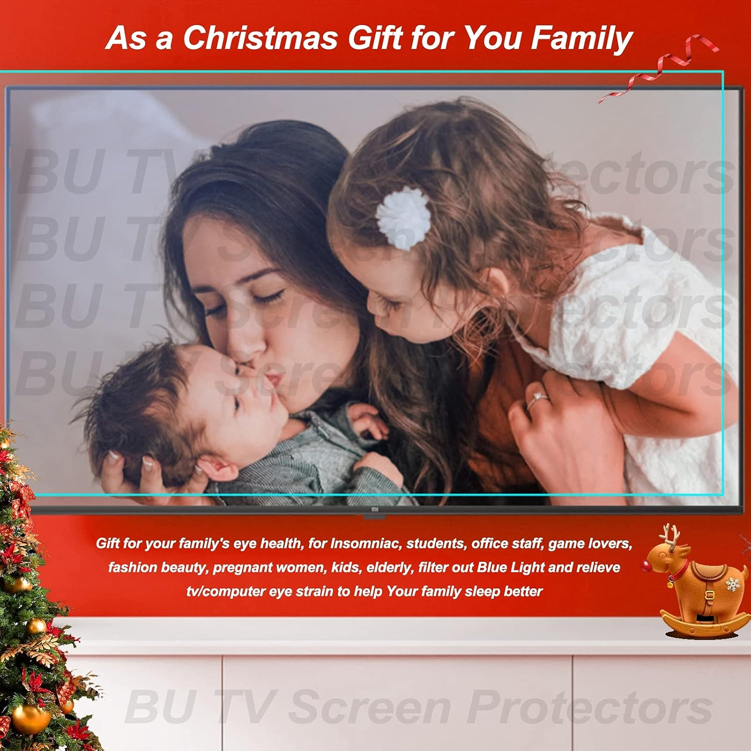 BU TV Screen Protectors Anti-Glare Screen Protector for TV - anti Blue Light anti -Scratch Protector Film for LCD, LED, 4K OLED & QLED HDTV,65" 1440 * 809 image number 5