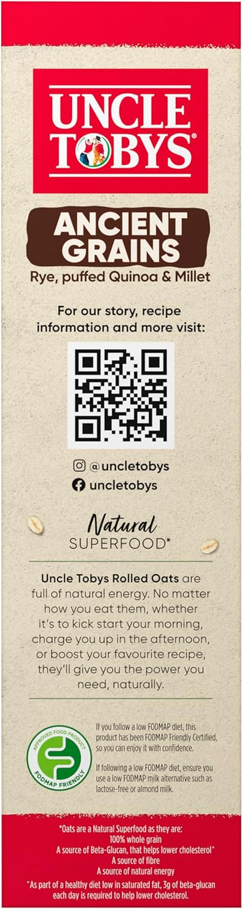 Uncle Tobys Ancient Grains Breakfast Cereal Traditional Oats 490 G image number 4