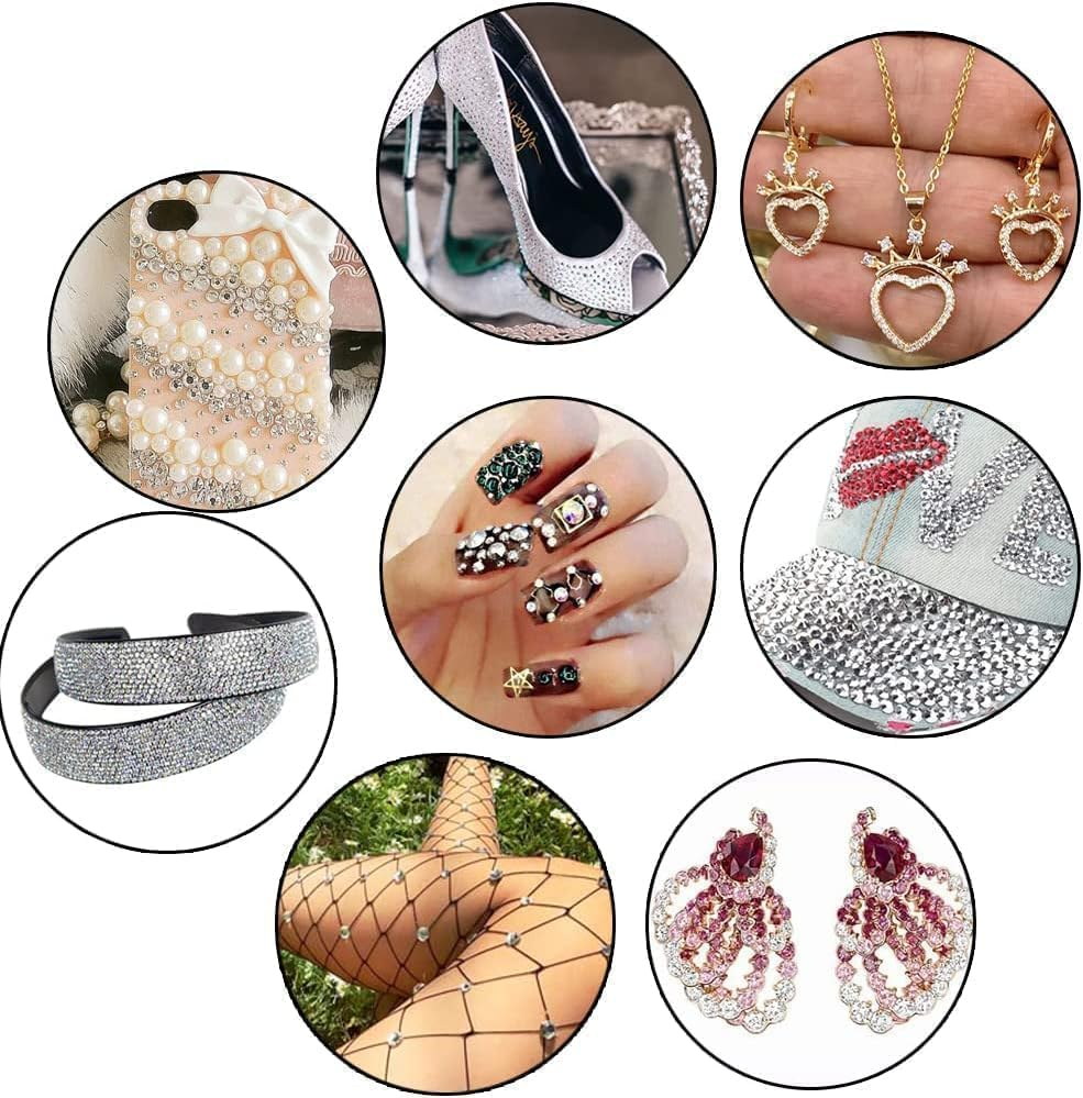 6000Pcs Nail Art Rhinestones, Betterjonny 24 Colors 5Mm round Nail Flatback Rainbow Gems Set with Tweezers and Pencil AB Glitter Flat-Bottomed Rhinestone for Crafts Decoration and Jewelry Making - 24 Rainbow Color image number 6