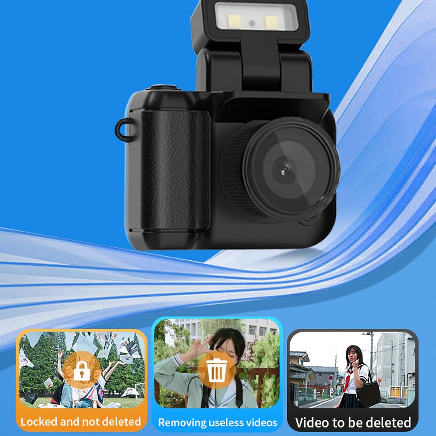 Bewinner Mini Keychain Camera for Students Recording Campus Time, 2MP 1080P HD Compact Vlog Travel Camcorder with Color Screen for Teens, Kids image number 1