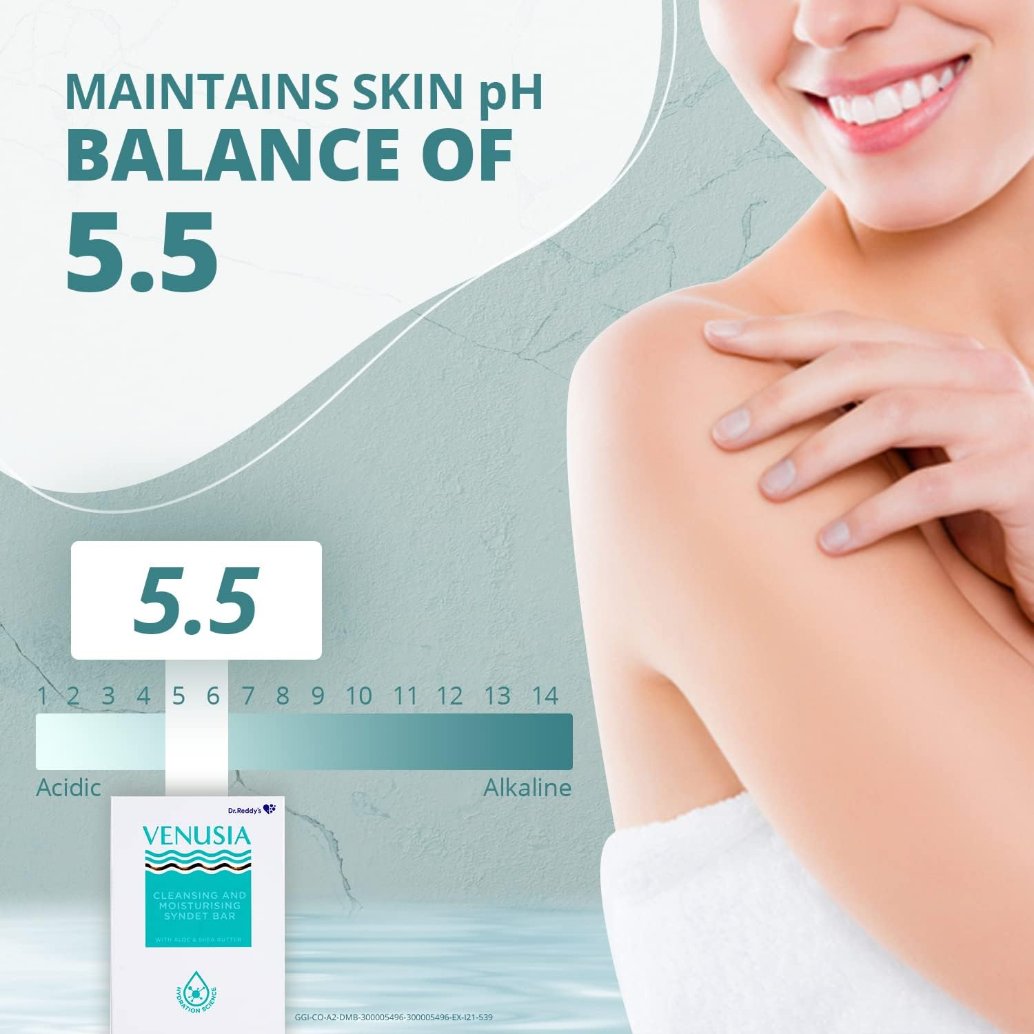 Dr. Reddy Venusia Moisturizing Bathing Bar, Syndet Bar, with Shea and Aloe Butter, Hydrated and Supple Skin, Ph Balanced image number 3