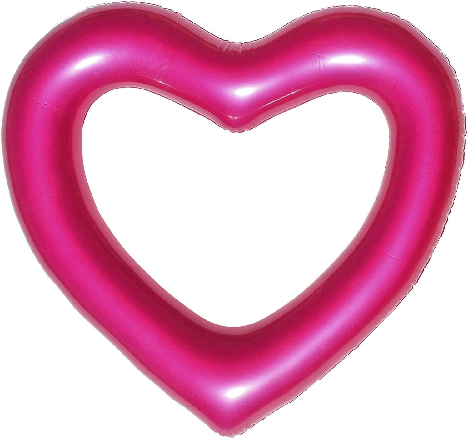 Loteli Heart Pool Float (Metallic Pink) - Pink image number 2