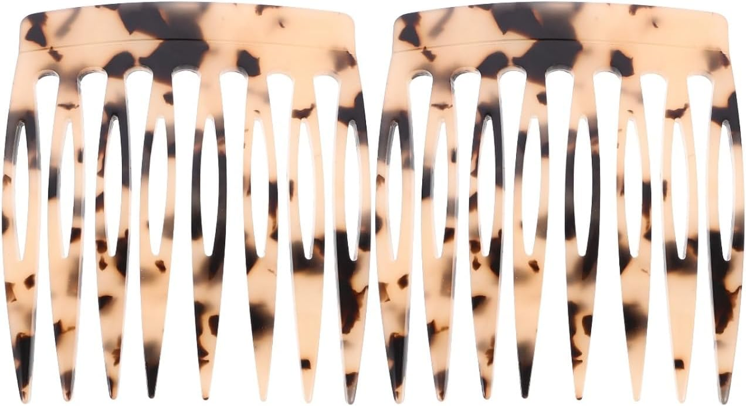 FRCOLOR Hair Side Comb for Women Lightweight Acetate Sheet Small Hair Comb Slides Stylish Styling Accessory for Fine Thin Daily Wear and Parties