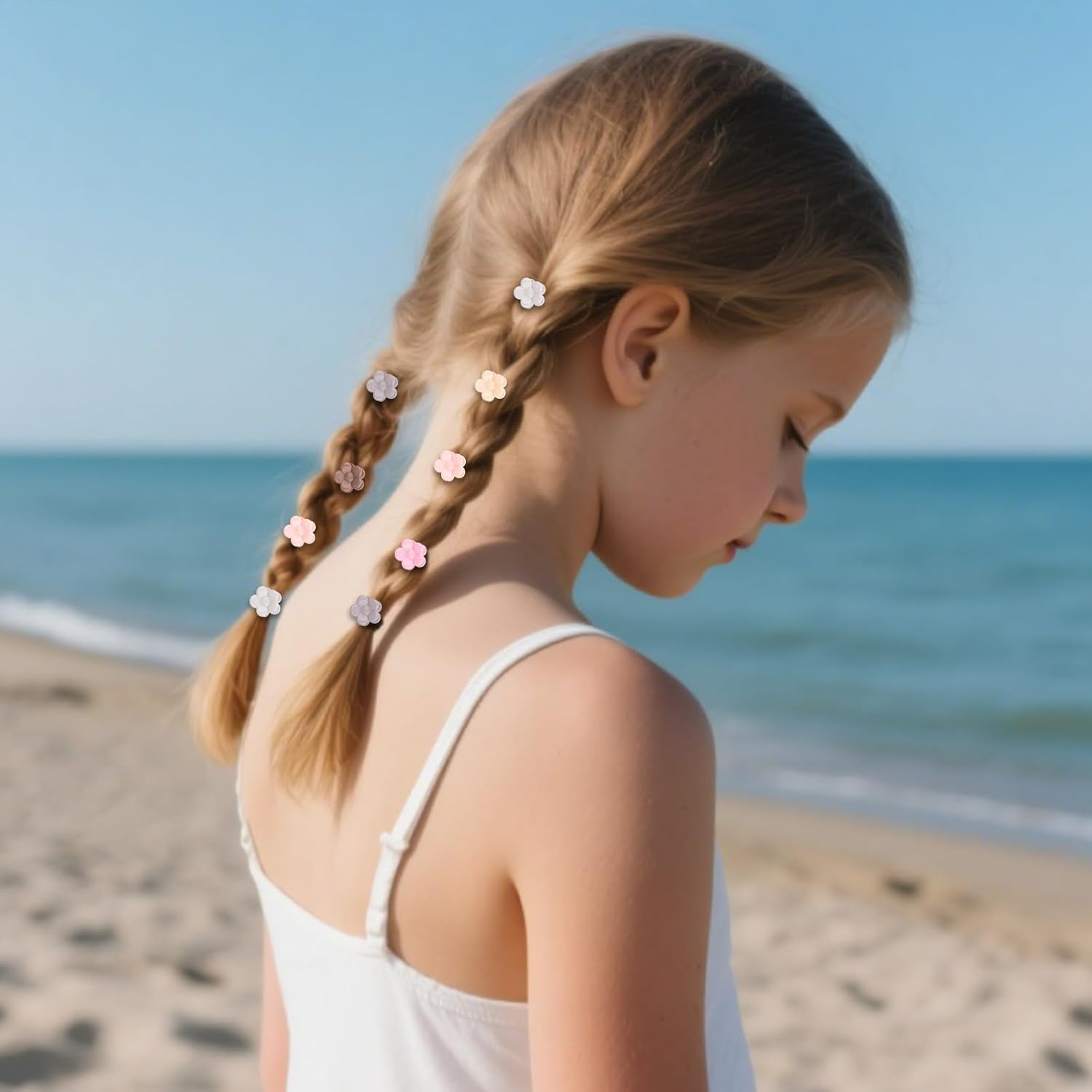 Srotmirw Small Flower Hair Clips, Pack of 100 Flower Clips Hair for Women and Girls to Choose from in Everyday Life image number 3