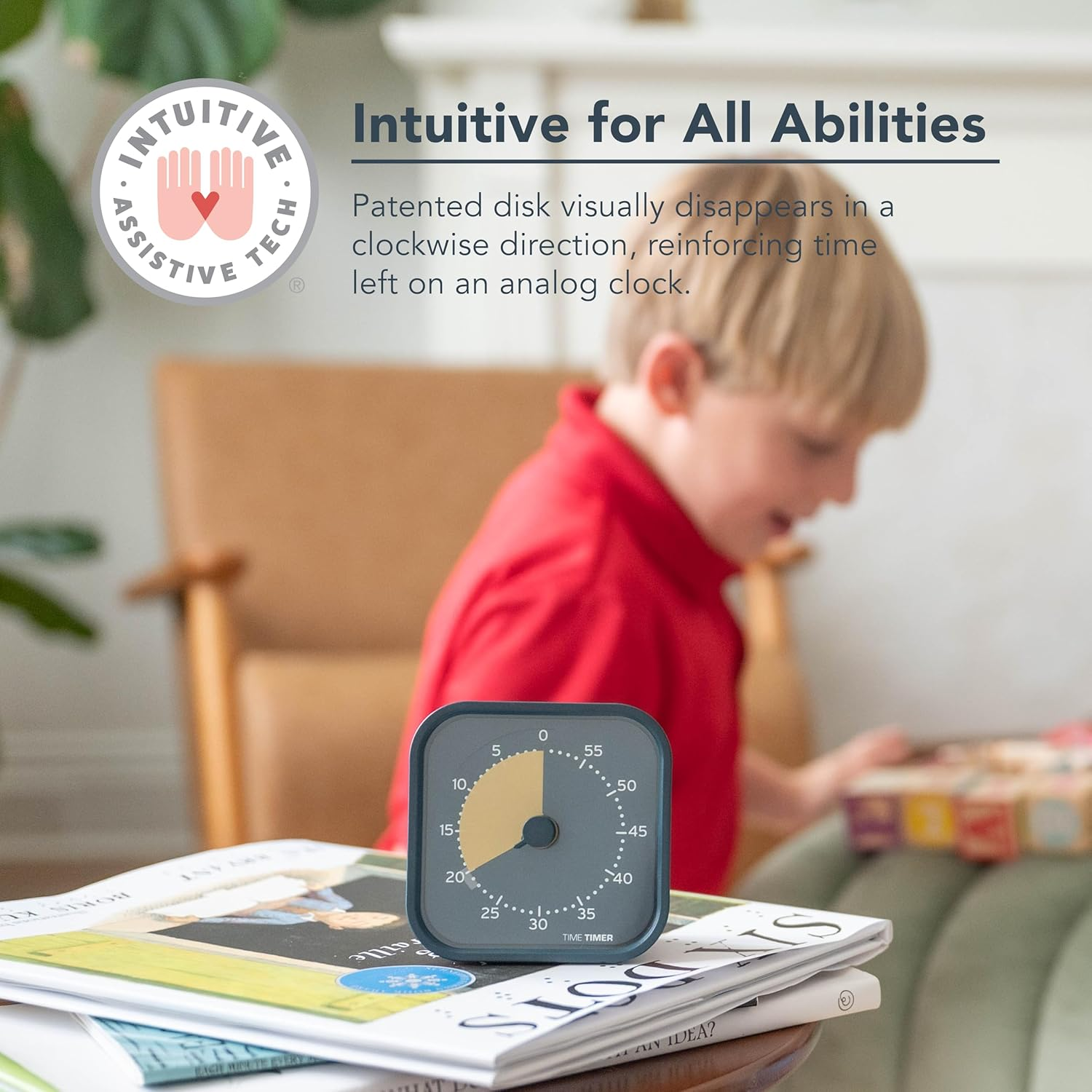 Time Timer MOD - Home Edition - Individual Sized 60 Minute Visual Countdown Timer for ADHD, Aduts, Students, and Pomodoro with Silent Operation (Metallic Midnight) - Rainbow Wheel image number 2