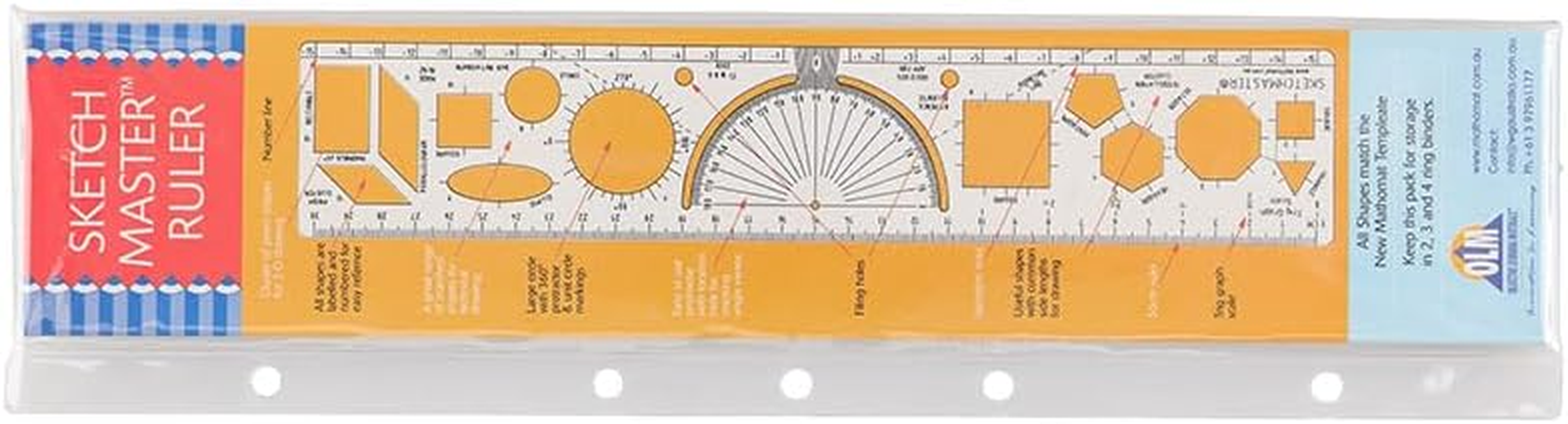 Mathomat Sketchmaster Maths Stencil Secondary Ruler