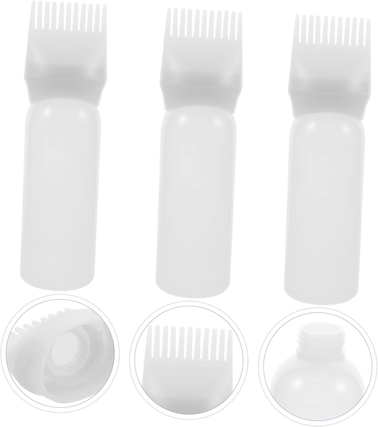 9 Pcs Medicine Hair Dye Applicator Set - Bottles, Brush, Shampoo, Color Oil, Root Comb, Plastic Comb for Hair Growth image number 4