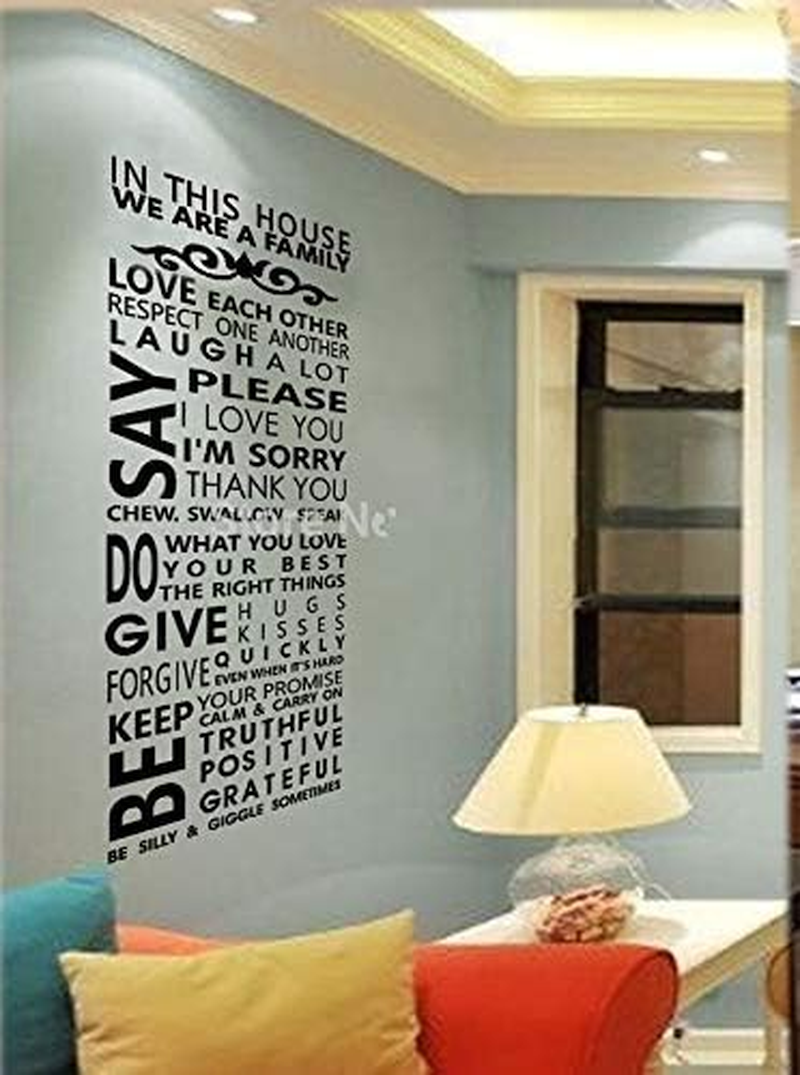 Family/House Rules/Quotes/Saying We Are a Family Decorative Pattern Fashion Wall Stickers Decal Decor Home Decoration image number 3