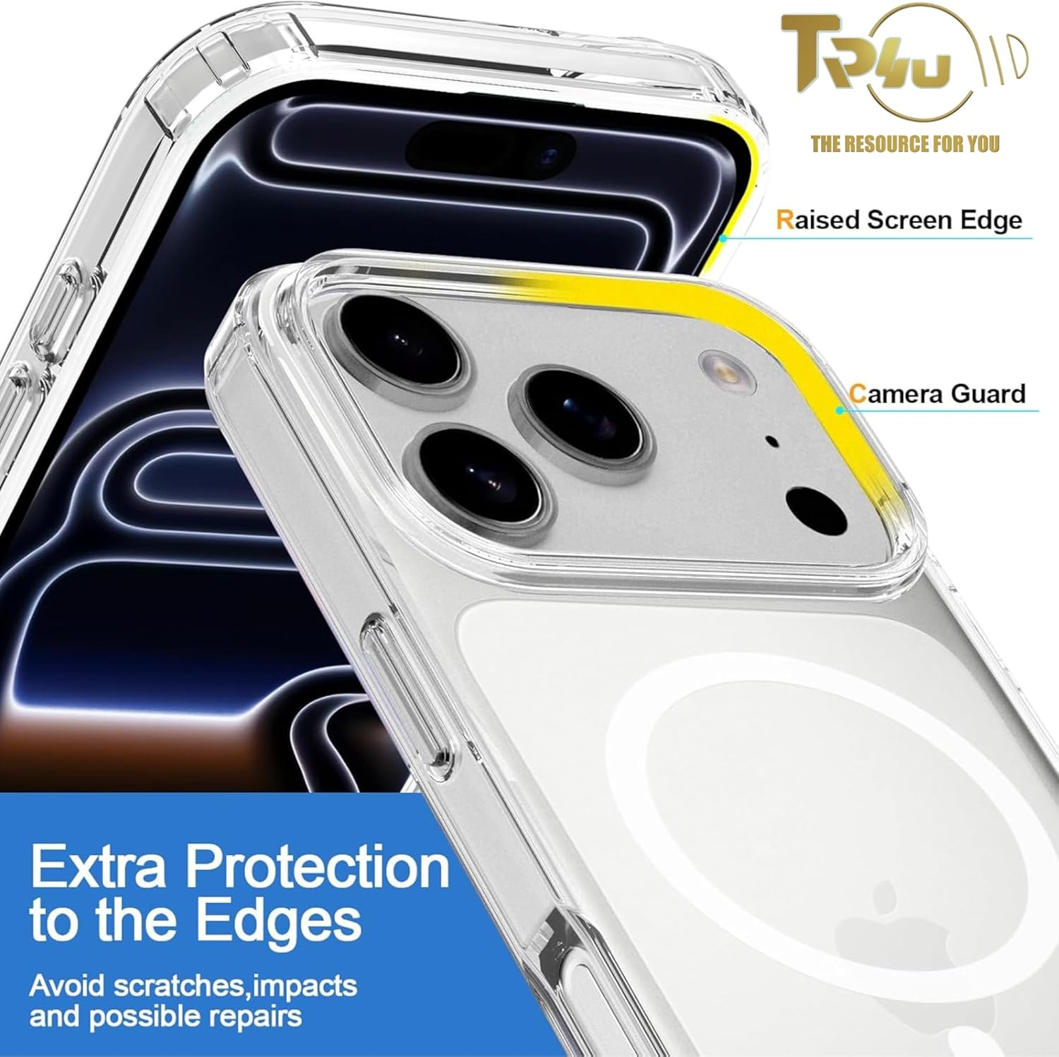 TR4U the Resource for You Clear Magnetic Case Compatible with Iphone 17 Pro Max [Anti-Yellowing] [Military Grade Drop Protection] Hard Back Protective, Compatible with Magsafe Accessories (2025) image number 1