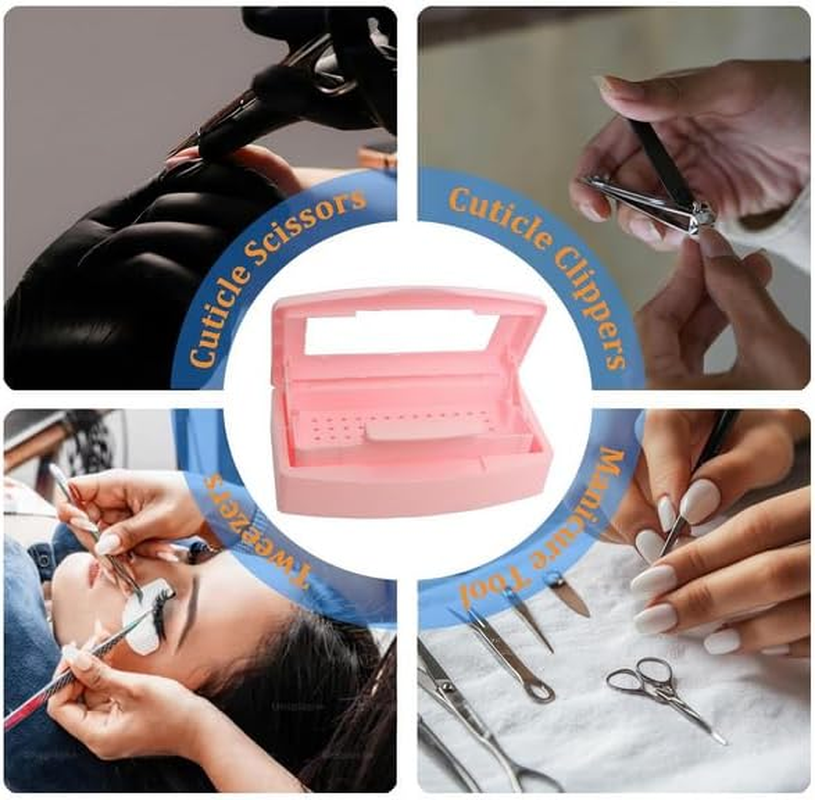 Nail Tool Steriliser Box, Plastic Sterilization Tray for Tweezer, Eyelash Extensions, Hair Salon, Spa, Nail Implement image number 4