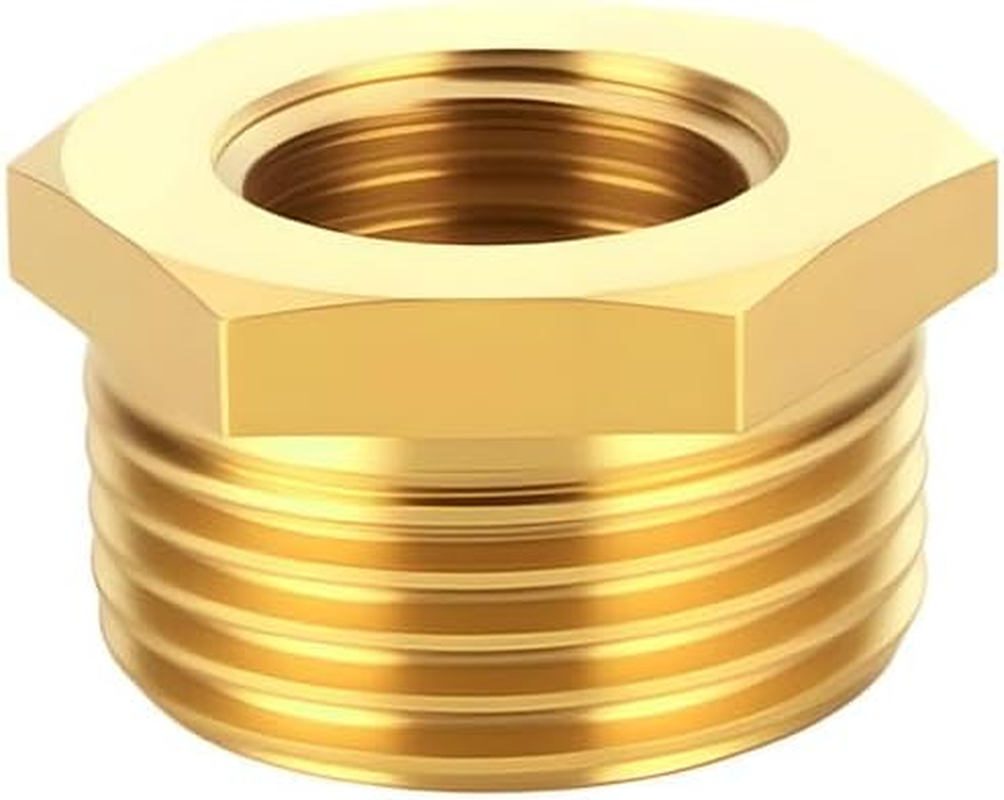 Hex Thread Reducer Adapter, 20Mm Female to 25Mm Male BSP Brass Connector, Corrosion-Resistant Pipe Fitting for Water Lines, Plumbing Systems, Garden Hose Connections image number 2