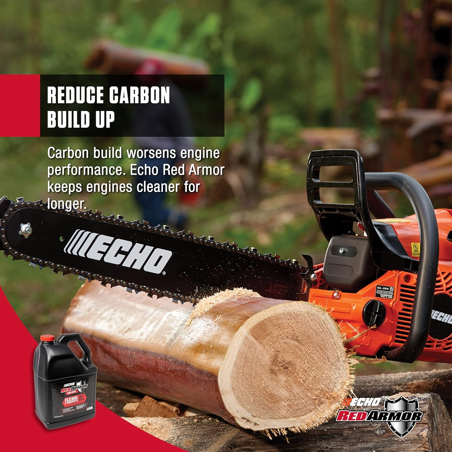 Echo Products 6550050 Red Armor Oil Mix 2-Cycle2-Stroke High Performance, Semi-Synthetic, Clean and Protect against Carbon Build Up, Outdoor Power Equipment Engine Formula 128 Fl Oz, (1 Gal.) image number 4