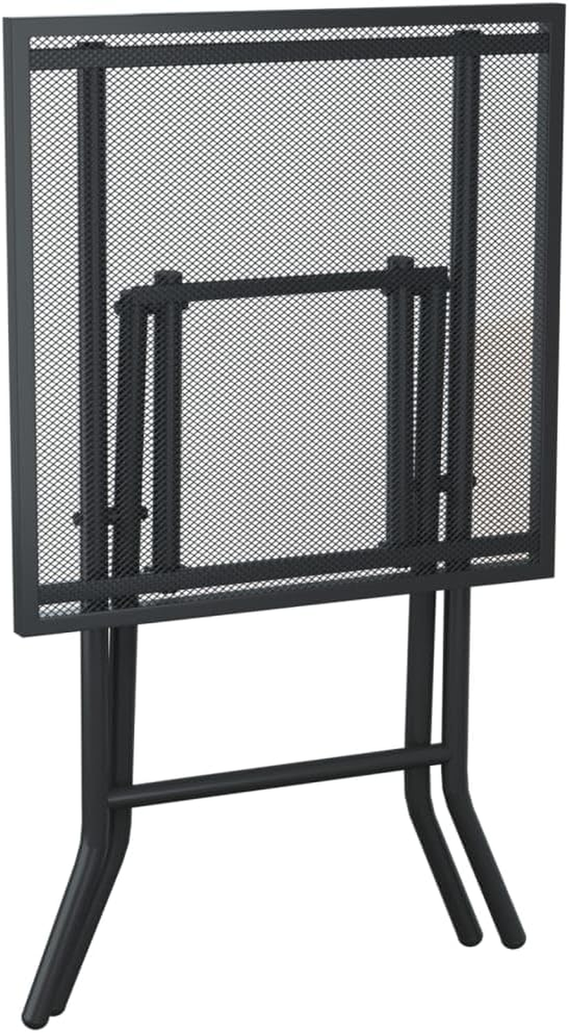 Vidaxl Steel Mesh Folding Patio Table, Anthracite-Coloured Square Outdoor Dining Table, 50X50X72 Cm, and Portable - Mesh Design, Ideal for Garden/Patio Use image number 2