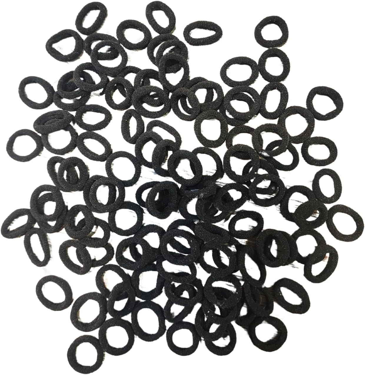 Mini Black Hair Ties, Small Elastic Bands for Hair Styling, 100 Pack image number 2