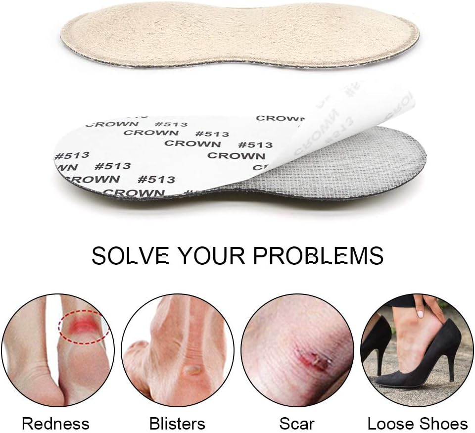 Dr. Foot'S Heel Grips for Men and Women, Self-Adhesive Heel Cushion Inserts Prevent Heel Slipping, Rubbing, Blisters, Foot Pain, and Improve Shoe Fit (Beige) image number 4