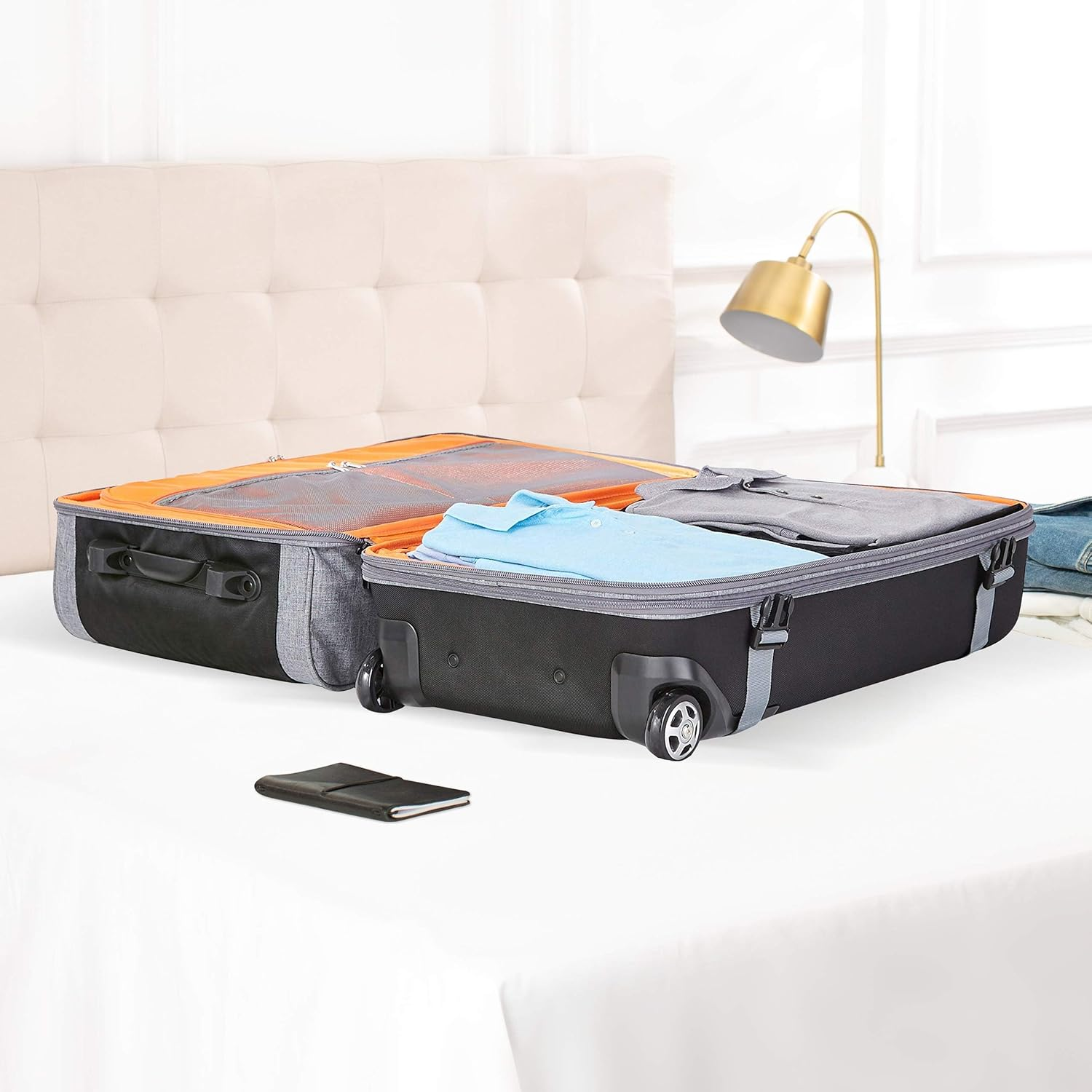 Amazon Basics Rolling Travel Duffel Bag Luggage with Wheels, Large, 78Cm, Grey image number 1