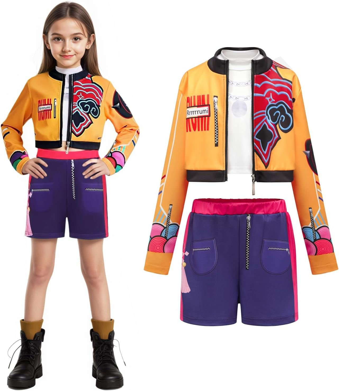 Girls Demon Pop Singer Hunter Costume Stage Outfit Halloween Costumes Singers Leader Cosplay