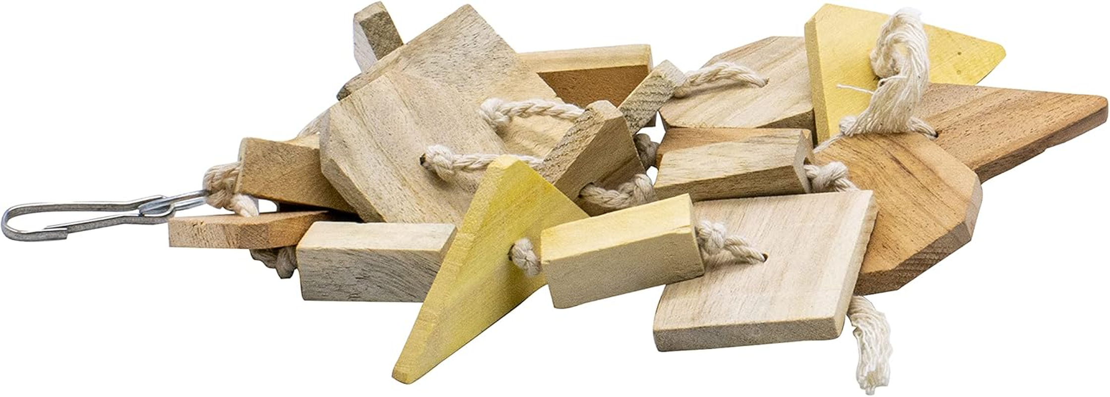 PETZOO Creative Chewable Hanging Toy for Big Birds, Macaw, African Grey, Parrot, Alexandrine, Budgies, Hamster Cage Accessories, Resting Toy & Wooden Training Aid for Bird & Parrots