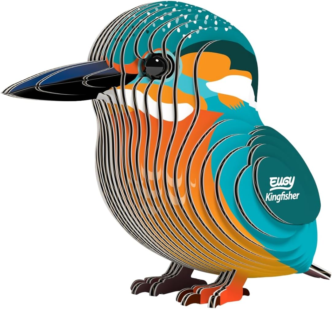EUGY 121 Kingfisher 3D Puzzle - 29 Piece Eco-Friendly Educational Toy Puzzle for Boys, Girls & Kids Ages 6+ image number 4
