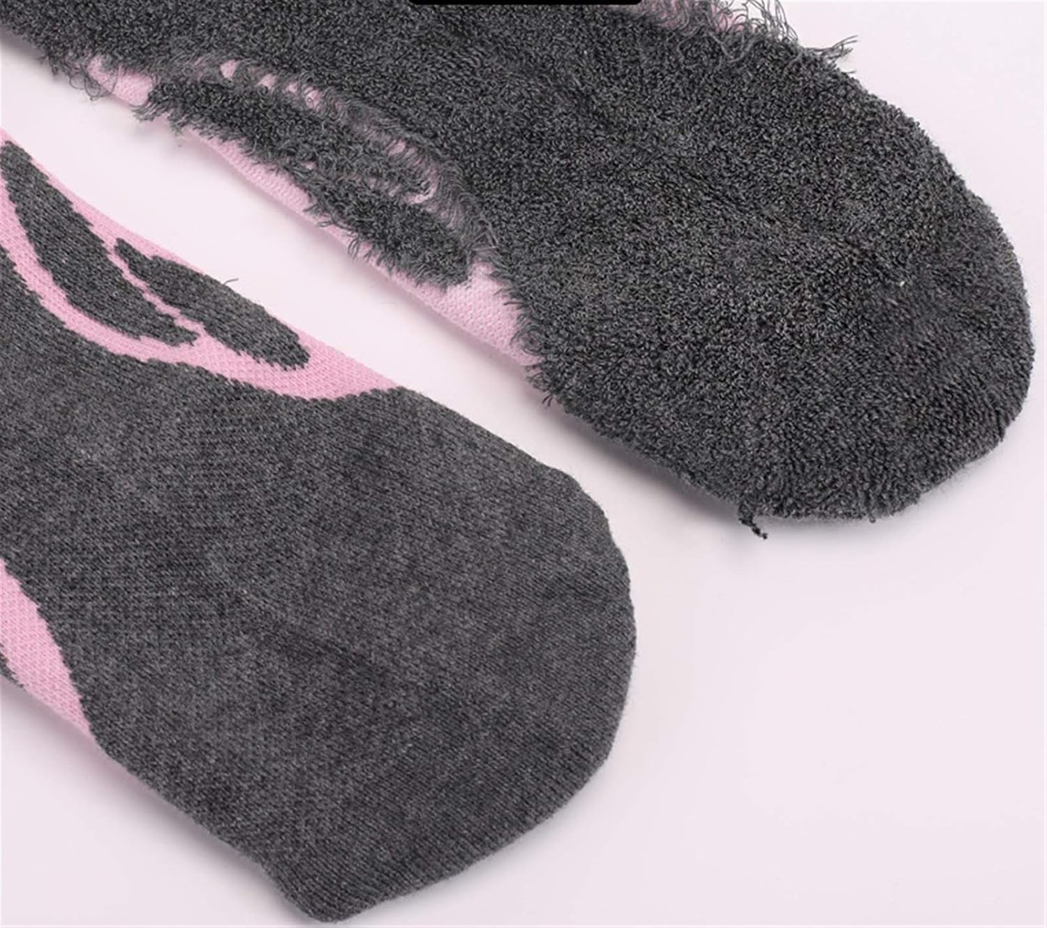 2 Pairs Ski Socks for Men Women Winter Thick Warm Boot Socks Cold Weather Knee High Warm Snow Skating Snowboarding Socks（L） image number 4