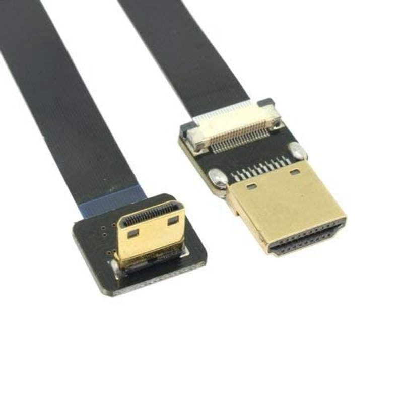 JSER 90 Degree down Angled FPV Mini HDMI Male to HDMI Male FPC Flat Cable 50Cm for Multicopter Aerial Photography JSER image number 6
