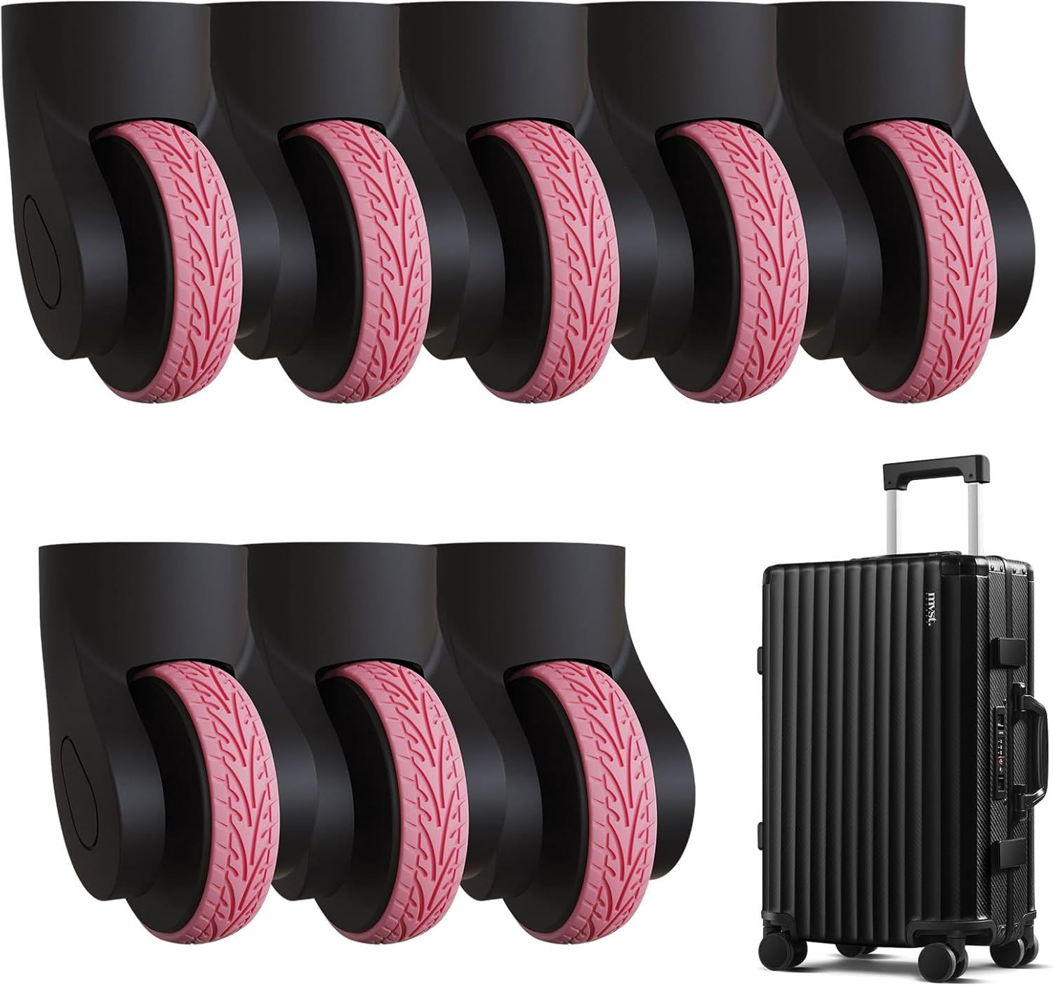 Luggage Wheel Protector Covers, Silicone Luggage Compartment Wheel Protection Cover, Travel Accessories, Suitcase Wheels Protector Cover Replacement, and Reduce Noise Hoffti image number 5