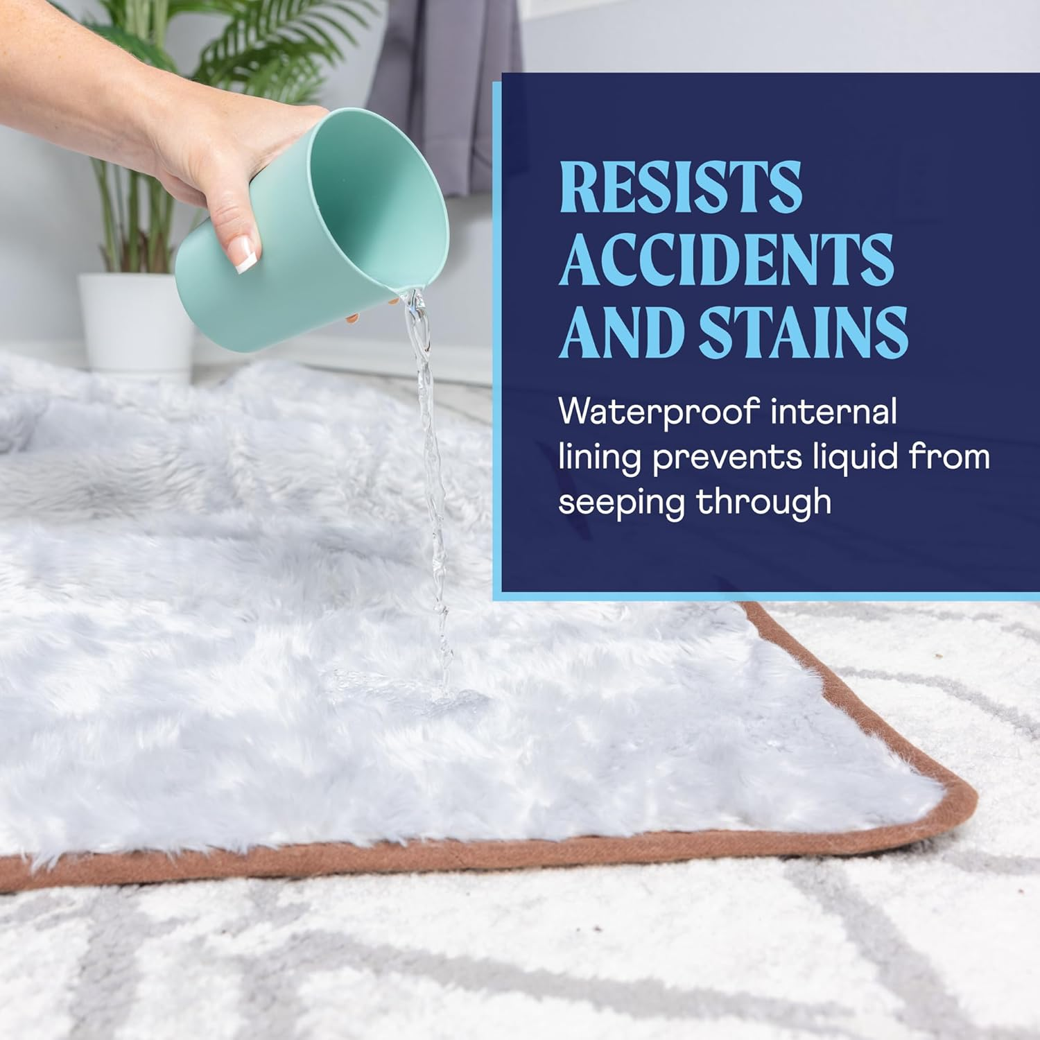 Pupprotector Waterproof Throw Blanket for Dogs and Cats, Pet Blanket Cover for Couches, Sofas, Beds, Car Seats, Furniture, Calming Soft Faux Fur, Brown Cowhide, Original (60" L X 50" W) image number 6