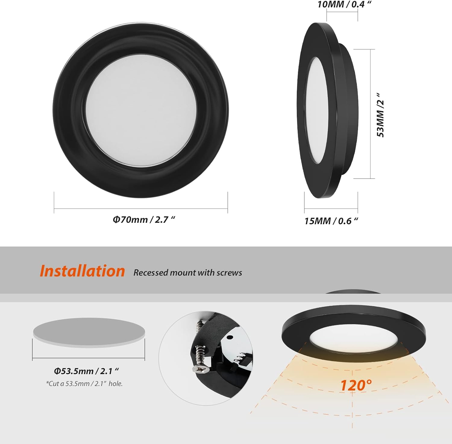 Dream Lighting 12V LED Recessed down Light Cool White Caravan RV Interior down Lamp 165Lumens IP44 Pack of 2 image number 1