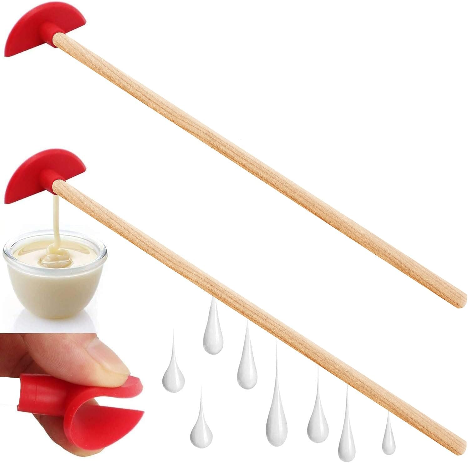 Silicone Bottle Scraper - Reusable Aid to Get the Last Drop, Silicone Last Drop Spatula - 14" Flexible and Reusable Utensil and Kitchen Aid, Silicone Scraper - Long Handle Clean Tools. (2 Pcs)