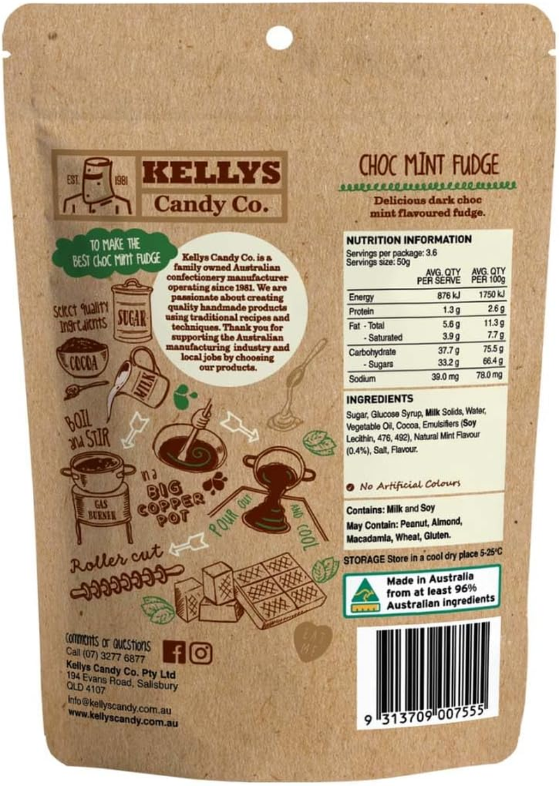 Choc Mint Fudge 180G | Delicious Dark Choc Mint Flavoured Fudge