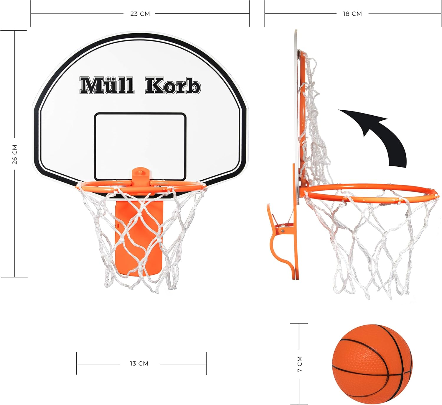 Krockazone. Mini Basketball Hoop for Trash Can Waste Paper Basket with Small Ball - Fun for Room, Door, Office, Home, Kids, Sports, Toys image number 6