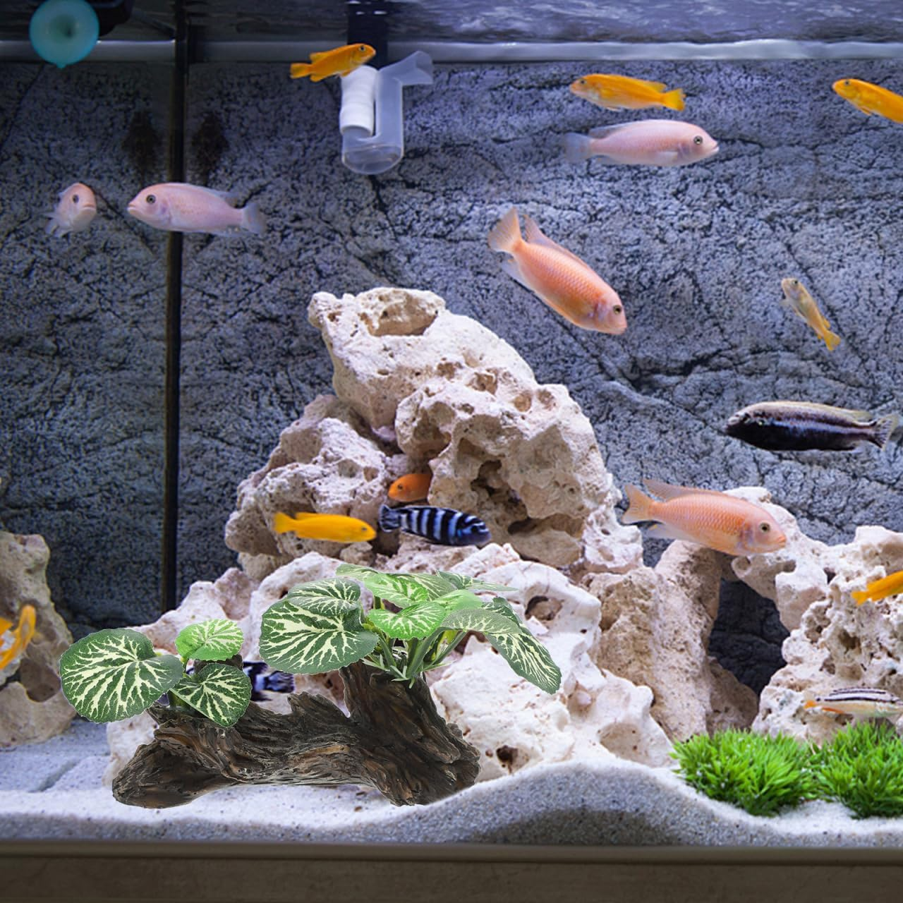 ULTECHNOVO Reptile Tank Plant Decoration Lifelike Fake Plant Ornament for Terrarium Habitat Aquarium Landscaping Suitable for Bearded Dragon Gecko Lizard Resting Spot image number 3