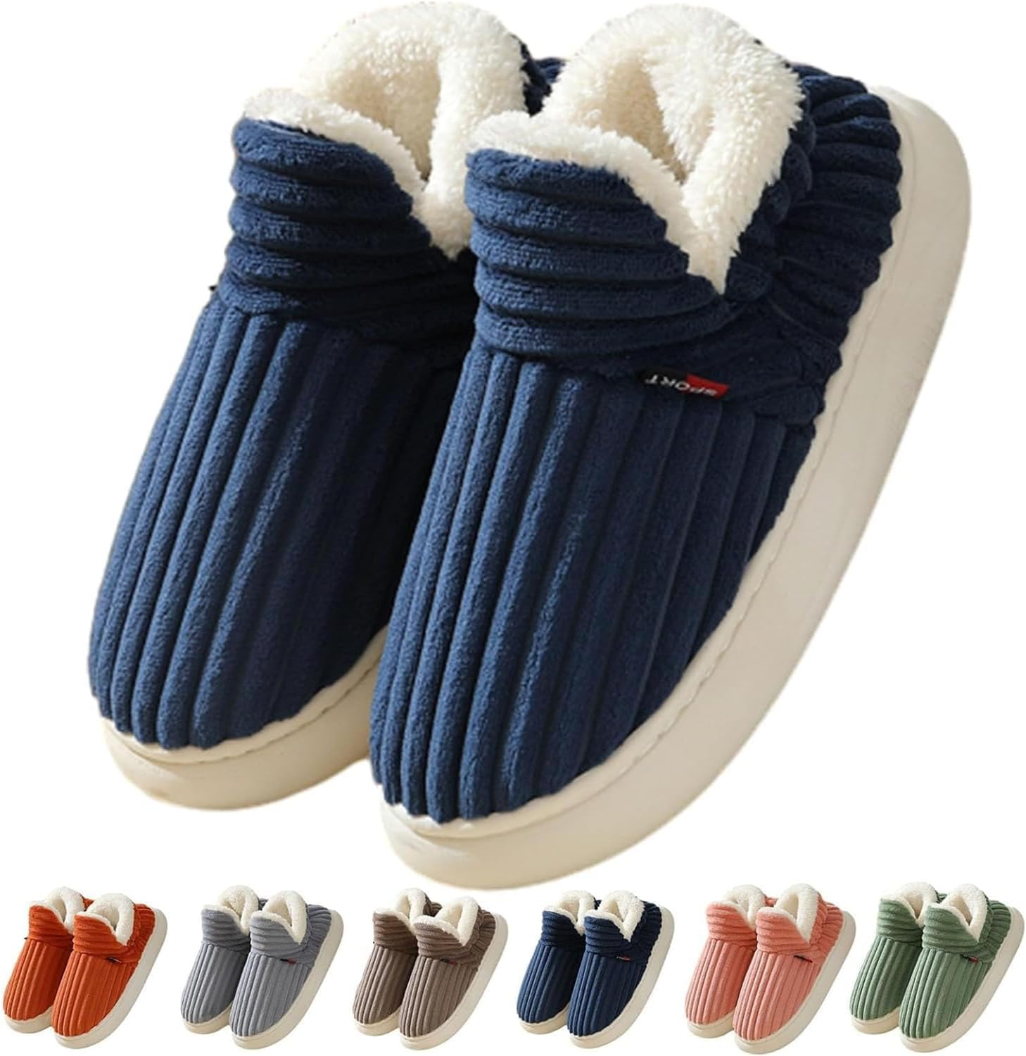 Pluffi the Cozy & Stylish Slipper,Pluffi Slipper Booties,Unisex Winter Cozy Fashion Slippers,Plush Warm Home Slippers (7.5-8 Women/6.5-7 Men,Gray)