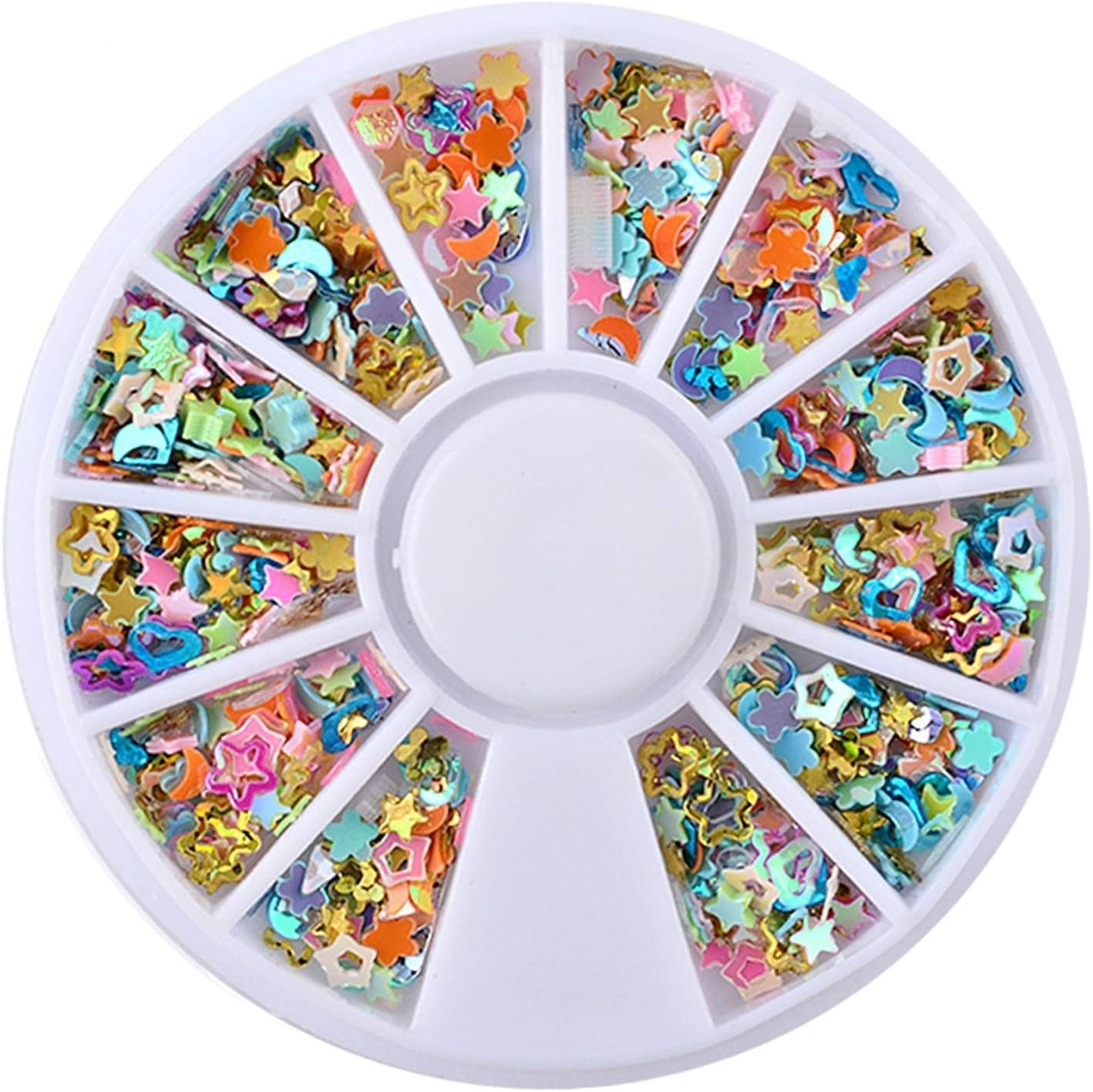 Mixed Heart Flowers Moon Shape Glitter Nail Art Sequins 3D DIY Manicure Nail Accessories Tools Zhengpingpai