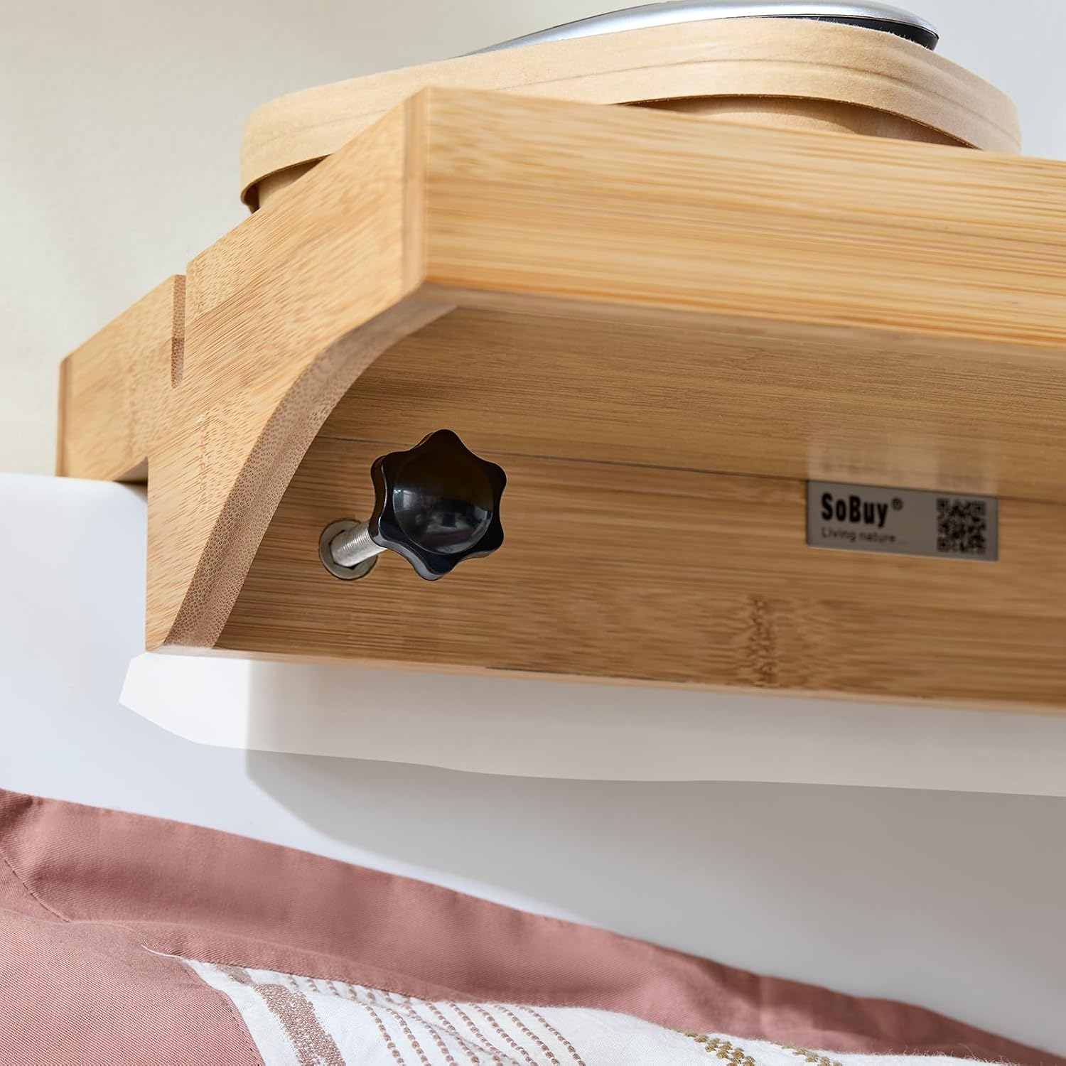 Sobuy Bedside Shelf Clip-On Hanging Shelf Table Tray Natural NKD01-N