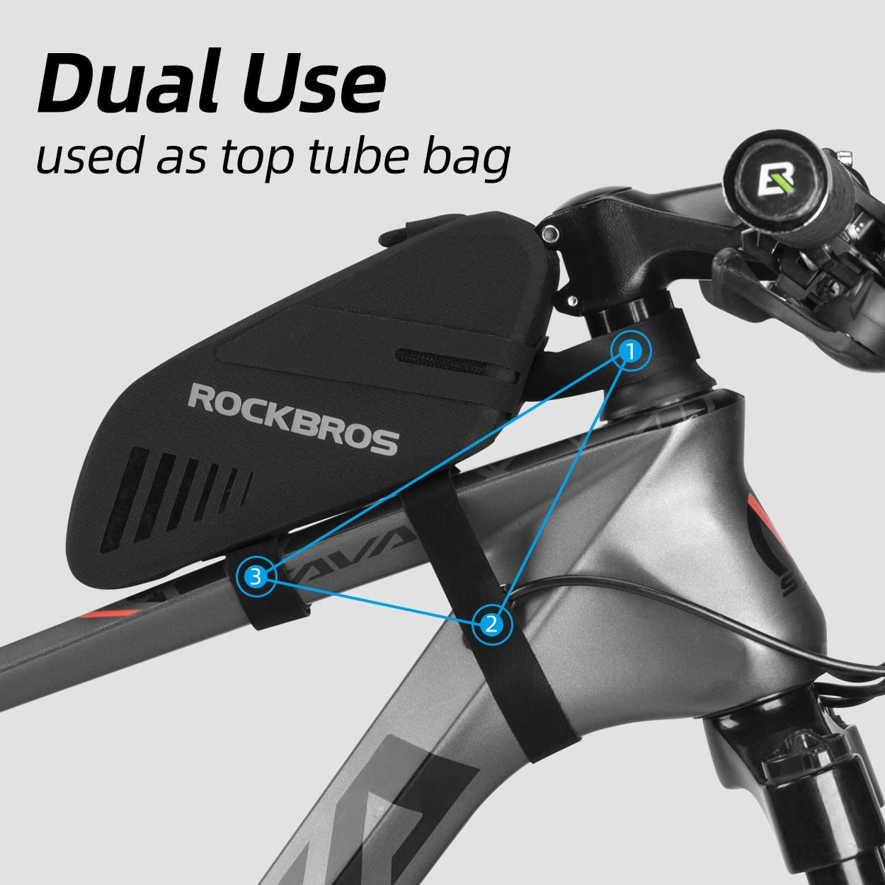 ROCKBROS Bike Saddle Bag Waterproof Bike Seat Bag for Mountain Road Tail Seat Pack Bicycle Top Tube Storage Bag
