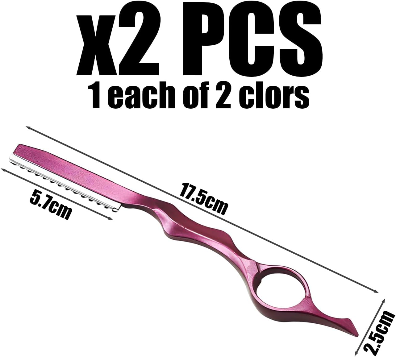 2 Pieces Hair Knives, Durable Hairdressing Salon, Hair Cutting Tools, Barber Shop, Barber Salon Tools image number 3