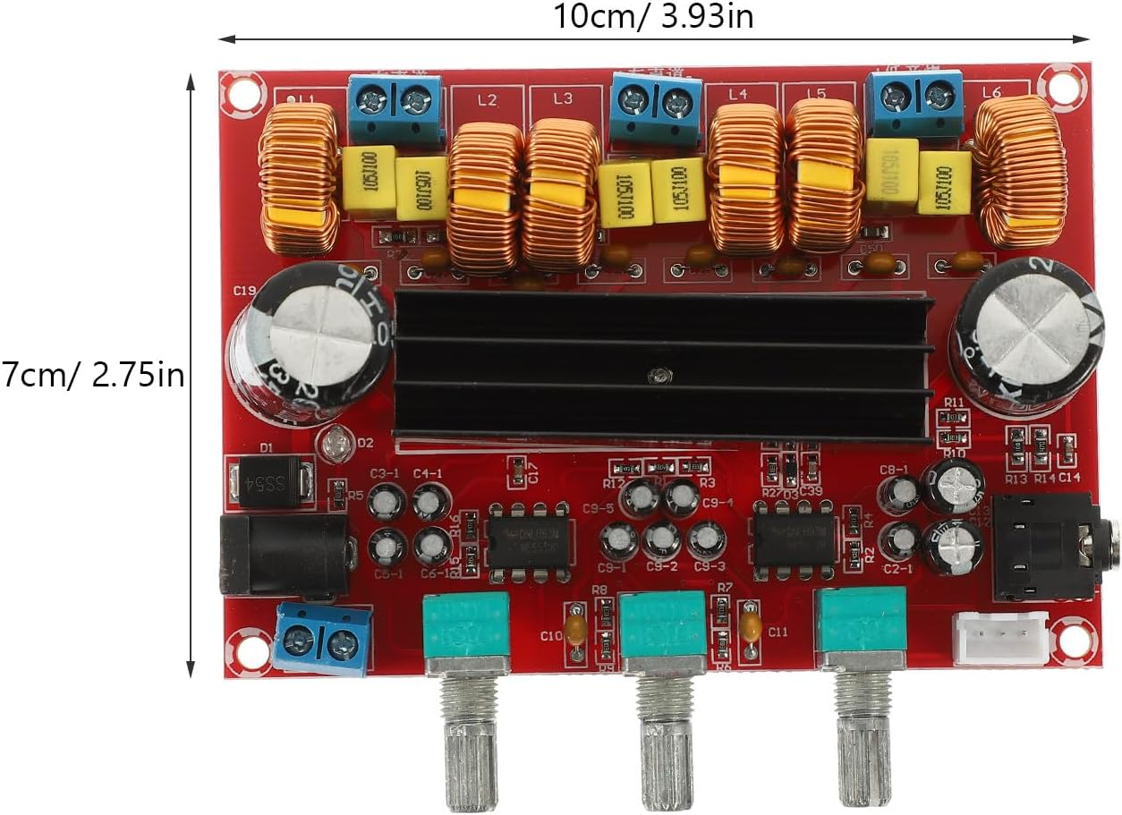 Vaguelly Xh-M139 2.1 Channel Digital Audio Amplifier Board Subwoofer Power Amplifier Module 12V-24V Wide Voltage for Home Theater and DIY Speakers image number 1