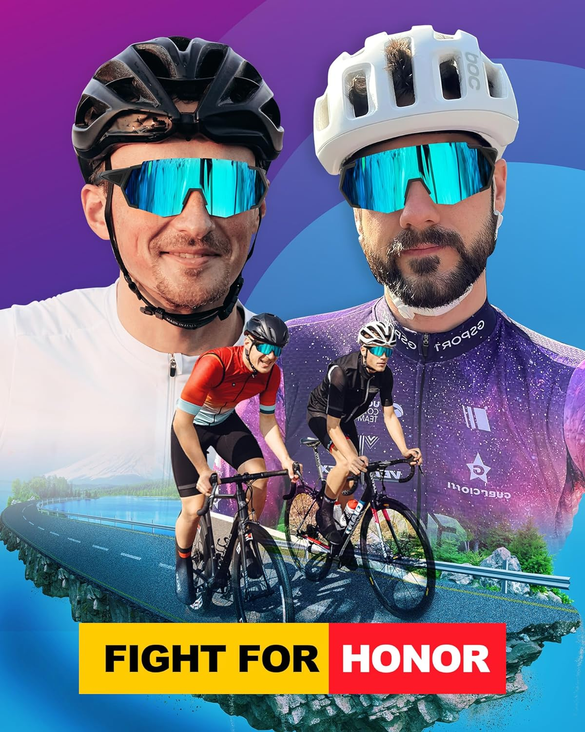 Cycling Glasses for Mens Polarised Sports Sunglasses UV400 Protection Outdoor Bicycle Motorbike Driving Fishing Dirt Bike Accessories for Men Womens image number 2