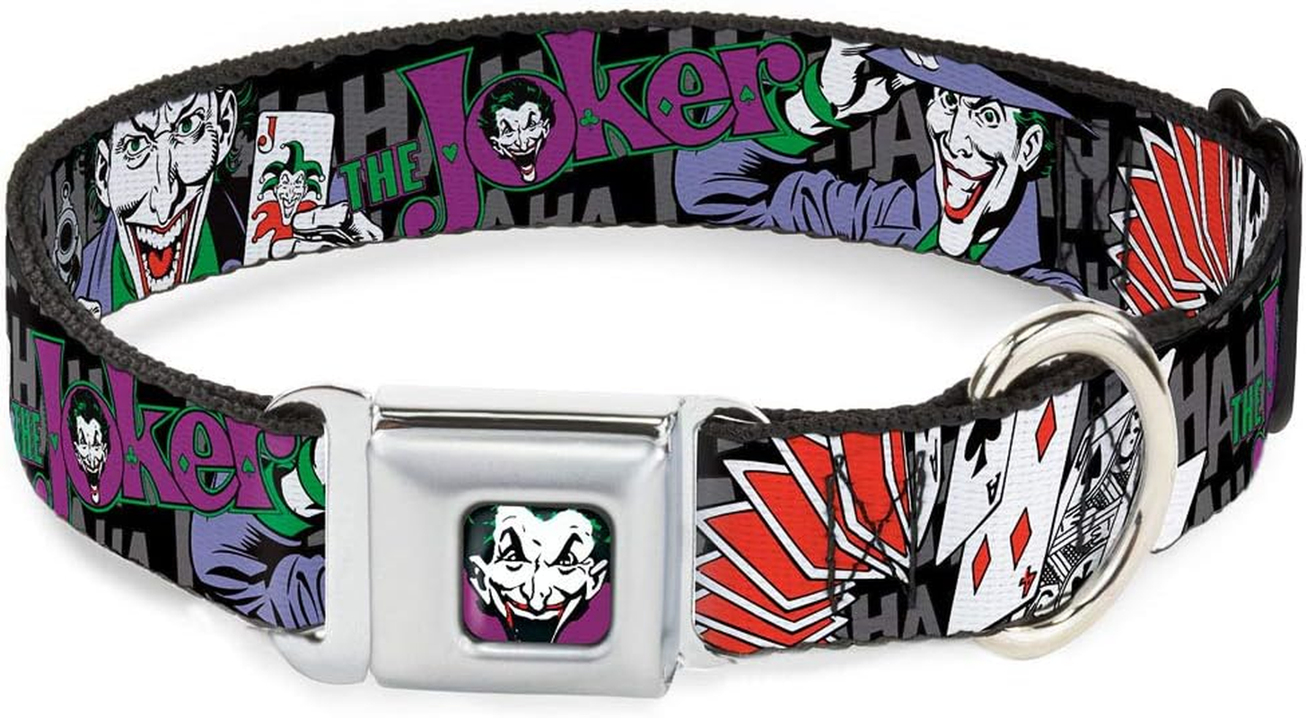 Buckle-Down Seatbelt Buckle Dog Collar - the Joker Pose/Cards/Hahahaha Black/Gray - 1.5" Wide - Fits 18-32" Neck - Large image number 4