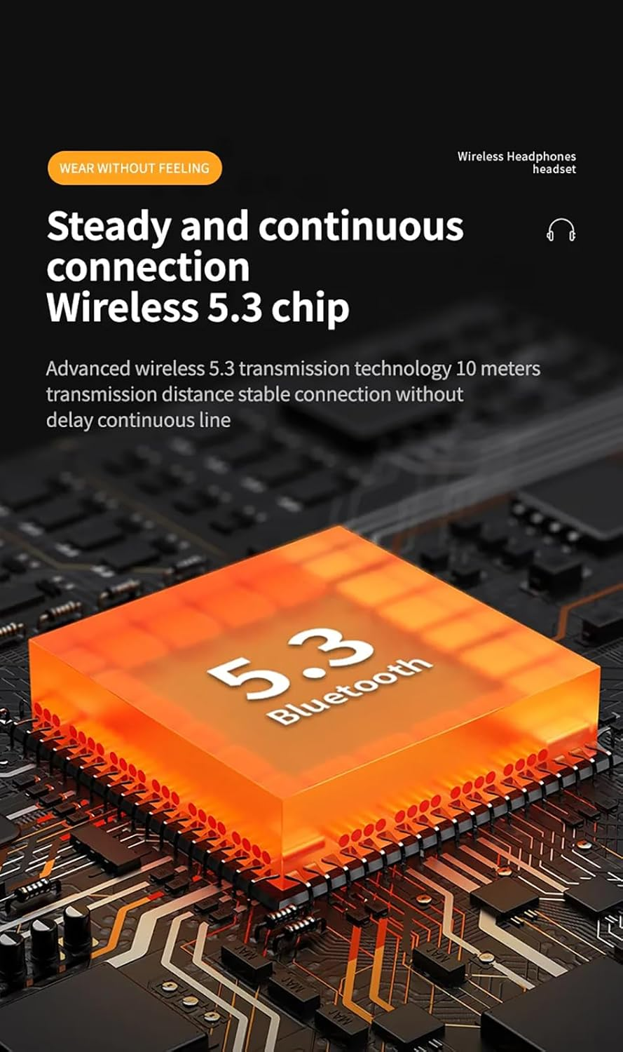 ELLENNE Slim Slim Headphones Bluetooth 5.3 AIR40 White Black Gaming Low Latency Wireless TWS Dual Channel Transparent (White) image number 6