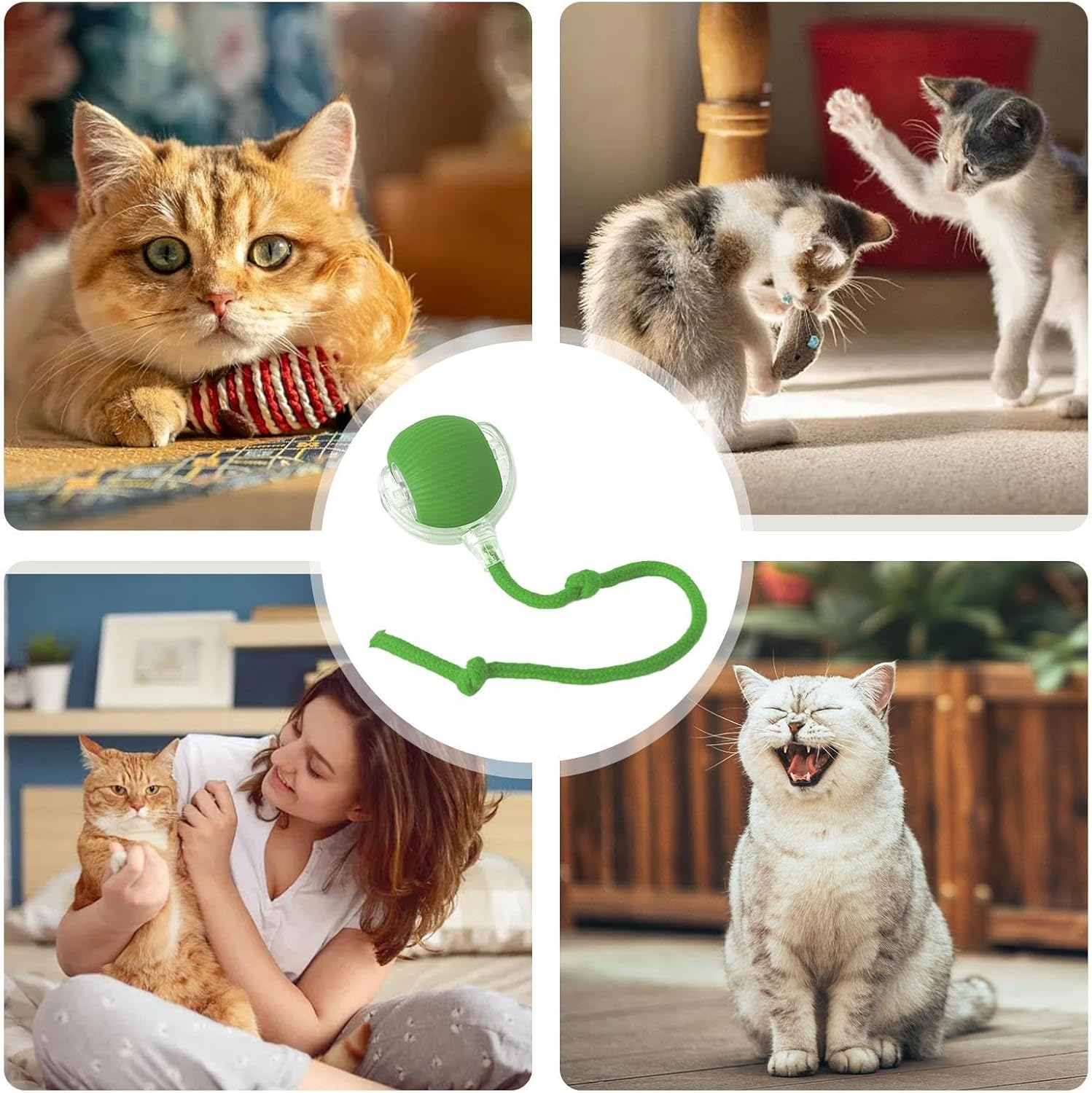 Interactive Cat Ball | Automatic Pet Rolling Ball | Interactive Dog Toy Rolling Ball Intelligent and Agile Mobile Ball for Dog Rolling Ball for Pet - Red image number 4