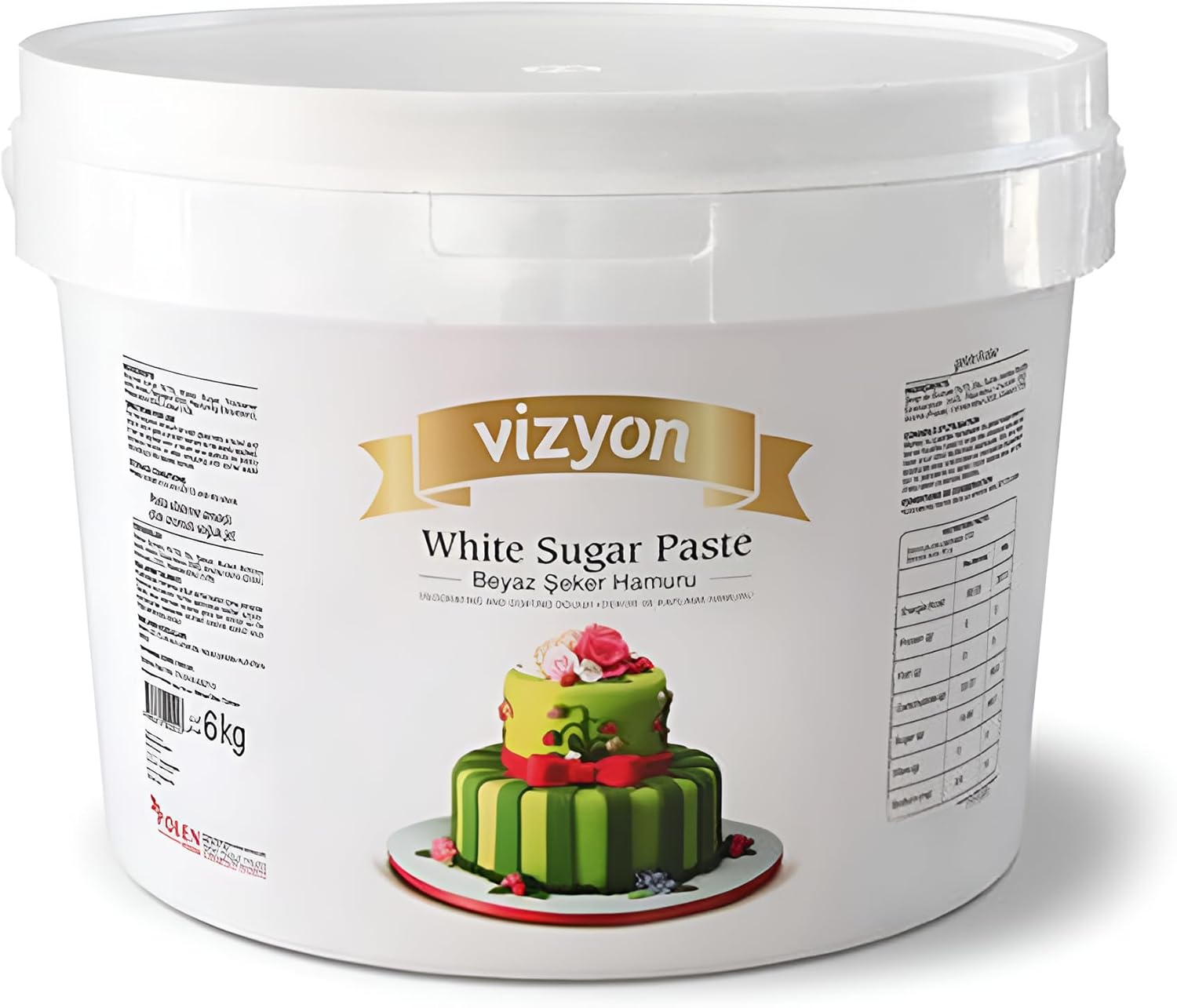Vizyon Fondansugart Sugar Paste 6 Kg, White