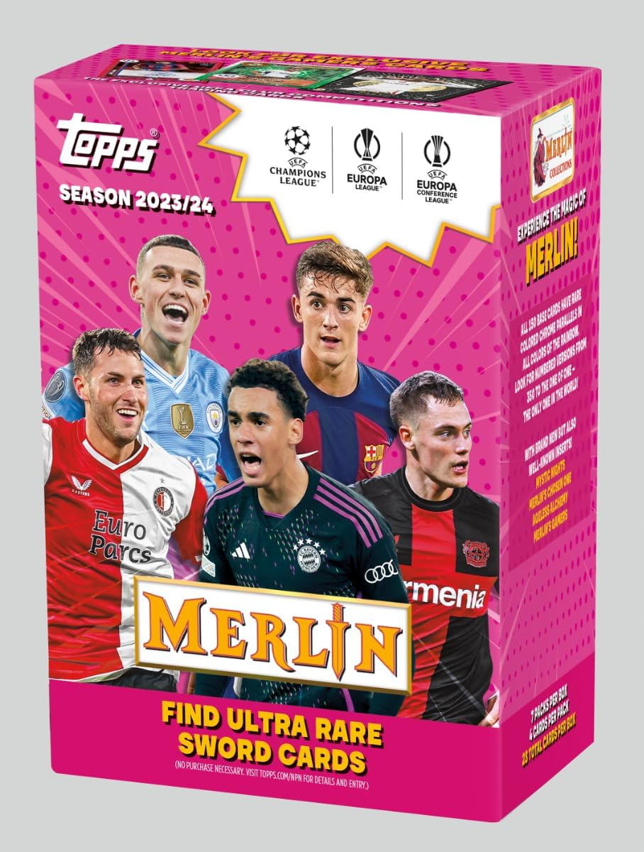 Topps 2023/24 UCC Merlin - Value Box: 28 Count Fantasy Soccer Trading Card image number 4