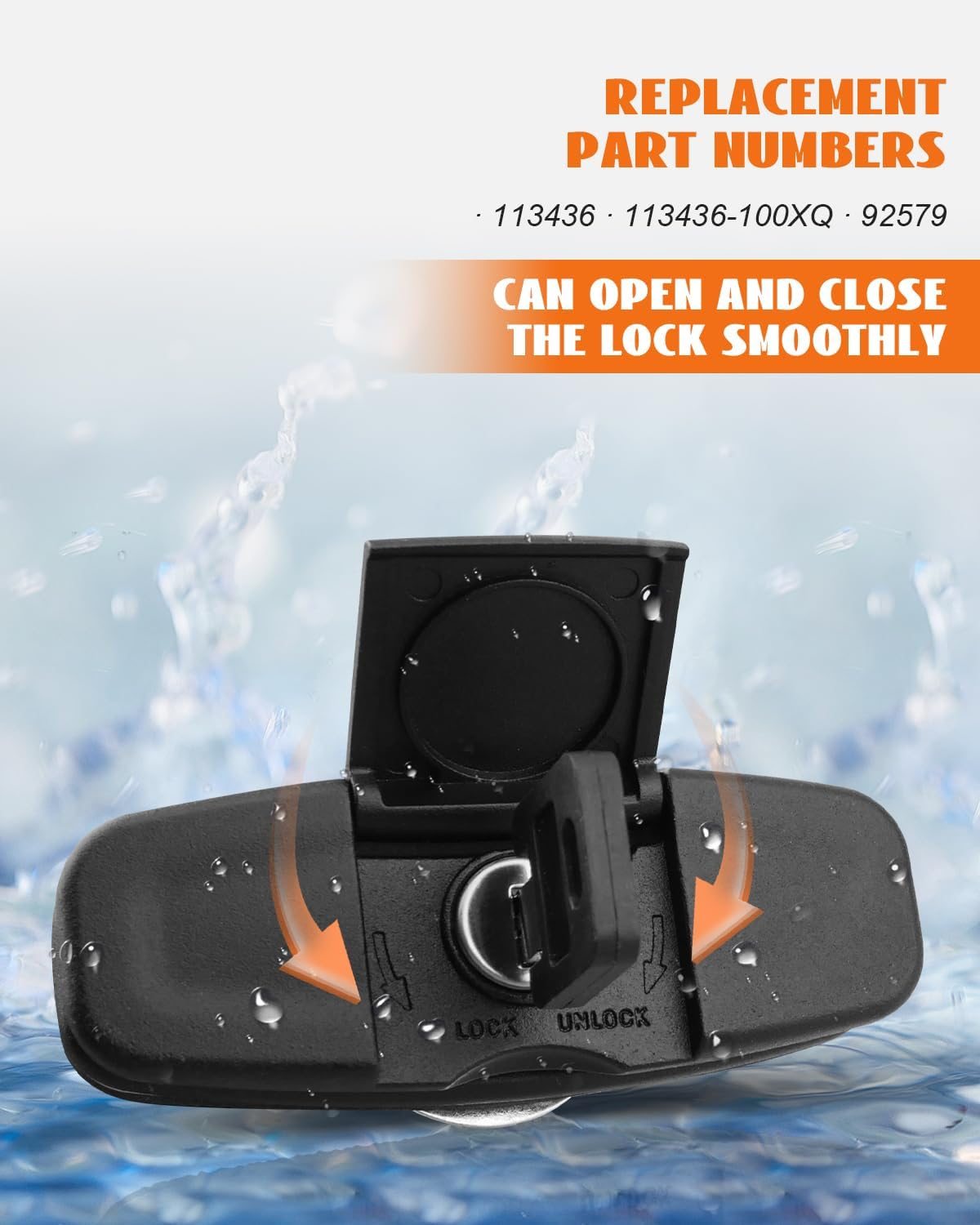 Twist Handle Kit 113436 Topper Tonneau T-Handle Fit for Leer 100XQ 100XL 100XR TSC700 Truck Cap, with Cable and 2 Keys image number 1