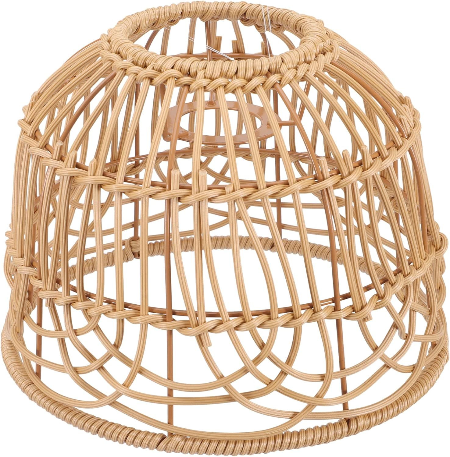 LIFKOME Vintage Decor Pendant Lampshade Rattan Woven Lamp Cover Light Bulb Cage Ceiling Light Shade Rattan Basket Lamp Cover for Home Kitchen Tea House Farmhouse Woven Lamp Shade image number 2