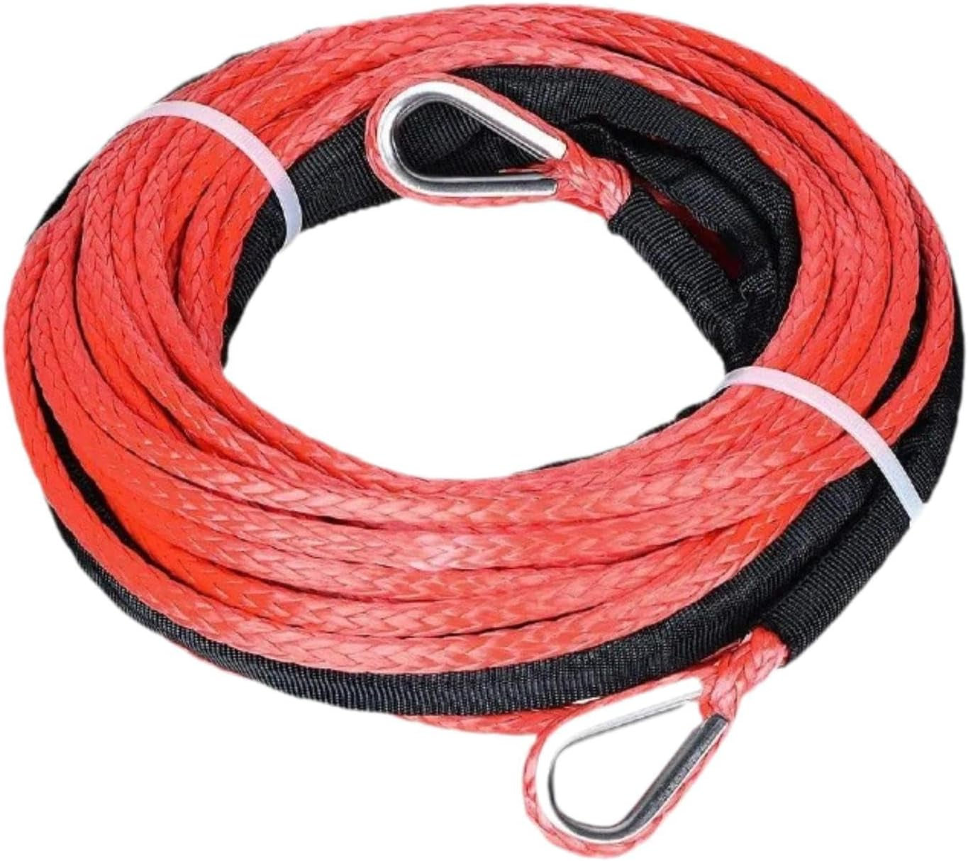 Qcchieus 50Ft X 1/4" Winch Rope Extension Replacement Sturdy for ATV UTV Multipurpose Accessories Tow Rope with Protective Sleeve, Blue