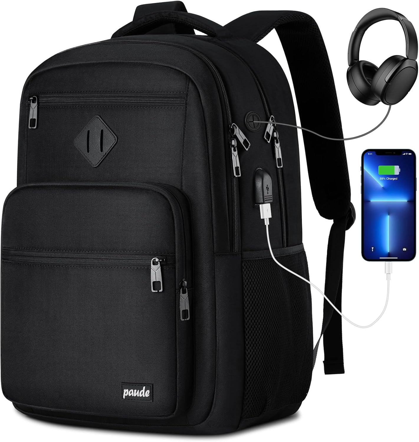 Paude Backpack,School Backpack for Teens Adults Laptop Bookbag for High School College Students Back Pack for Work