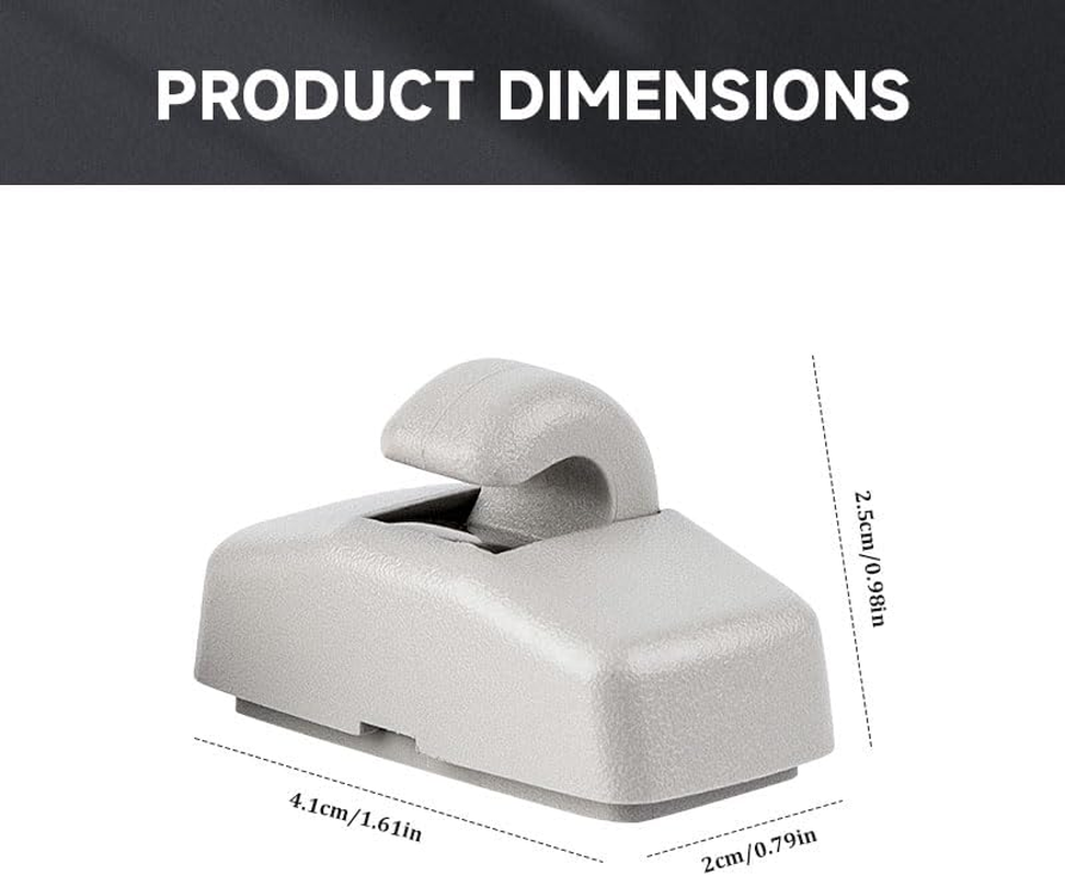 2 Pcs Sun Visor Hook Clip Bracket, Car Sun Visor Mounting Bracket Grey for Volkswagen Bora Golf Caddy Passat Polo Transporter